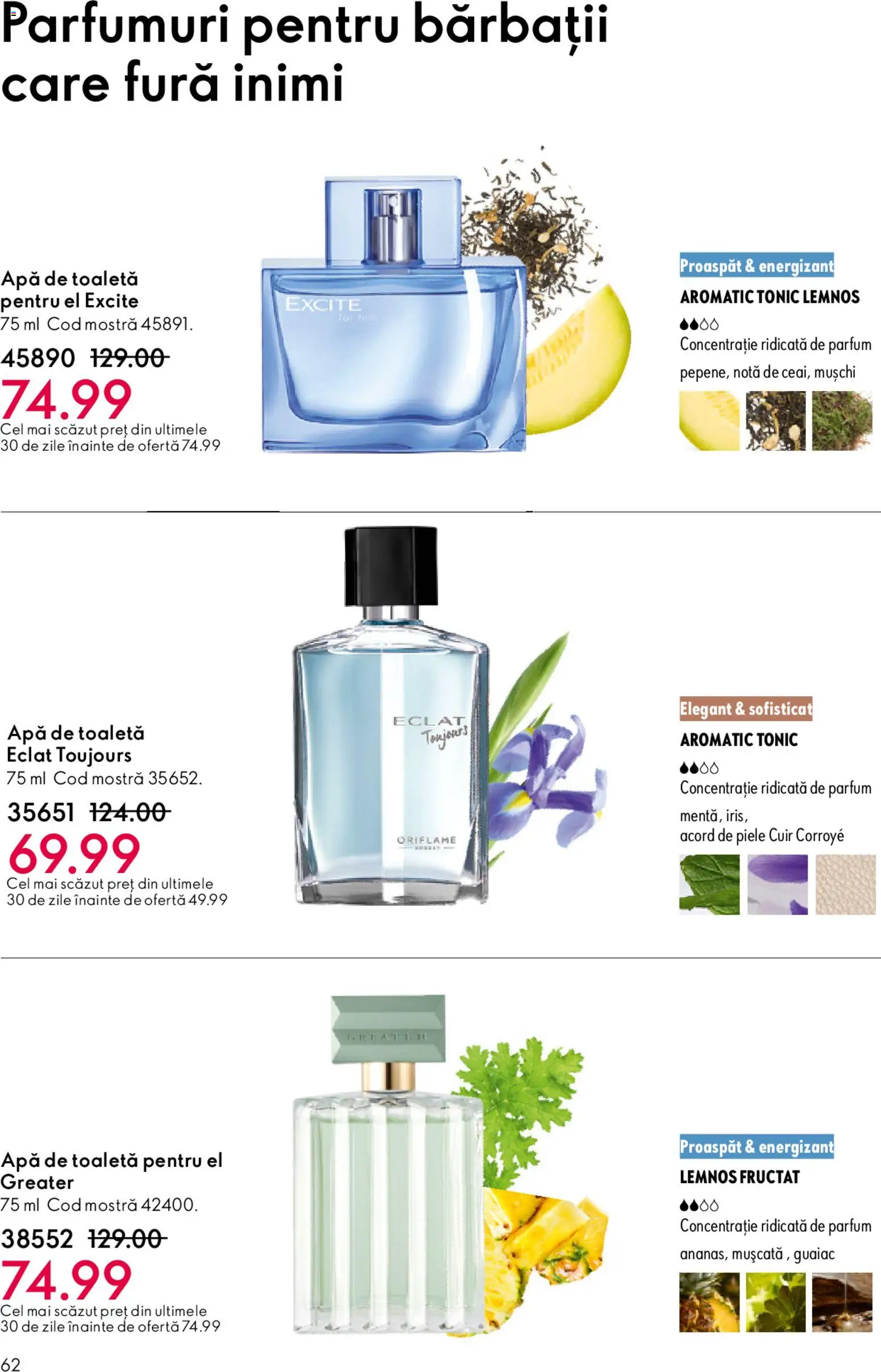 Catalog Oriflame 6 - 25 Mai 2026 | Pagina 62 | Produse: Toaletă, Parfum, Apă de toaletă, Apă