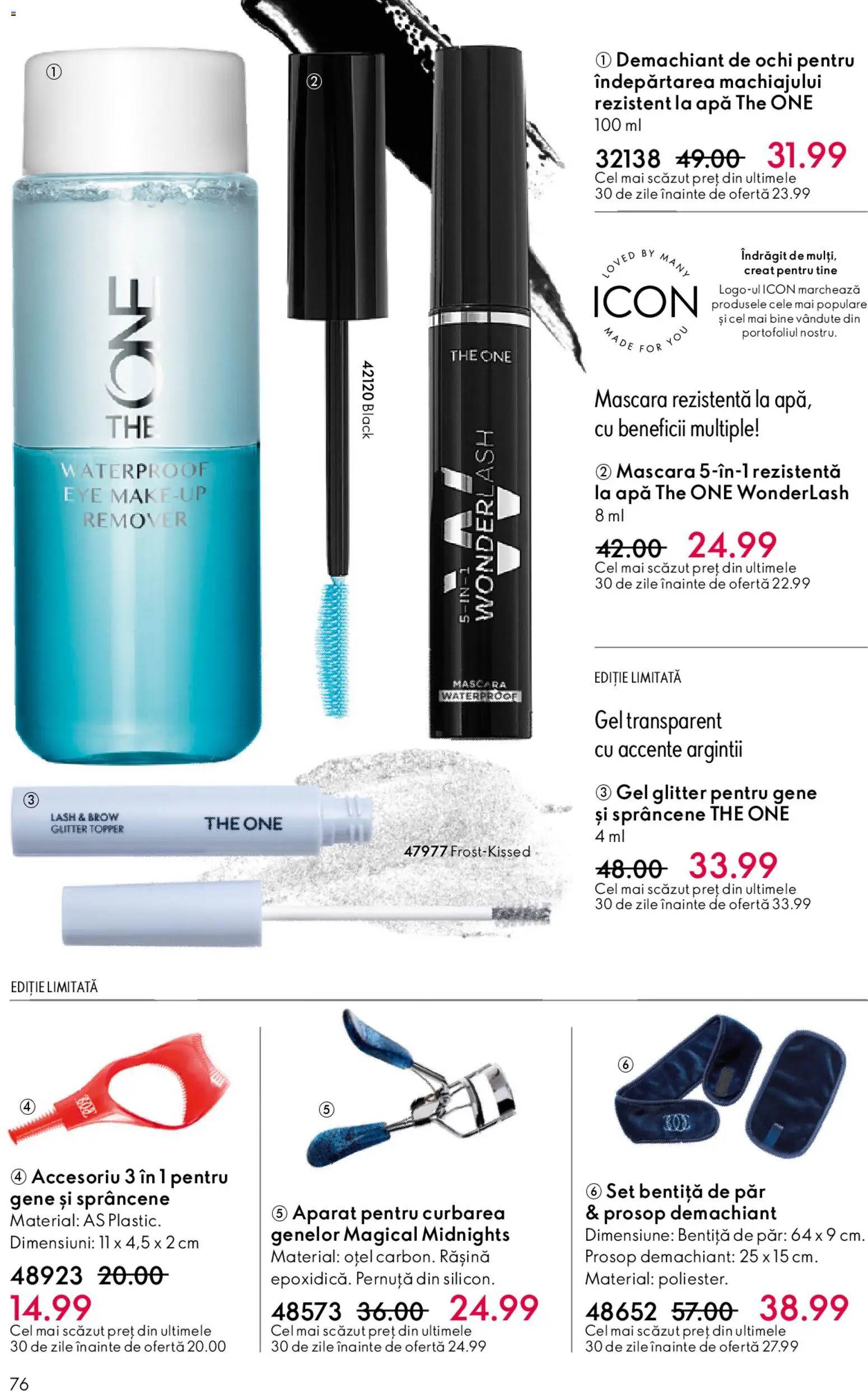Catalog Oriflame 6 - 25 Mai 2026 | Pagina 76 | Produse: Bentiță de păr, Mascara, Topper, Demachiant de ochi