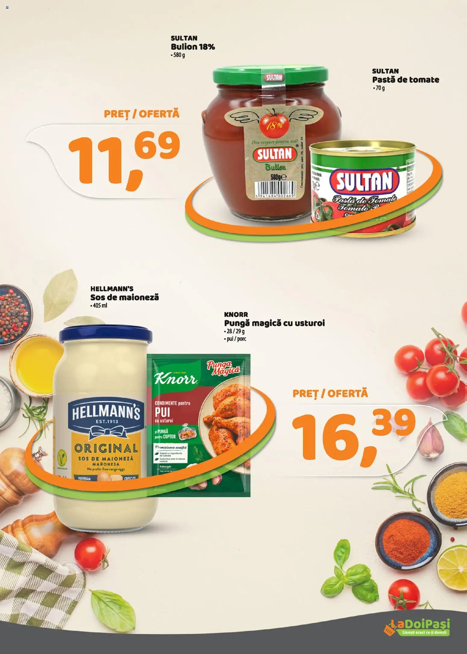 Catalog La Doi Pași 1 - 14 Aprilie 2026 | Pagina 4 | Produse: Hacıyatmaz Kedi Oyuncağı, Pastă de tomate, Maioneză, Sos