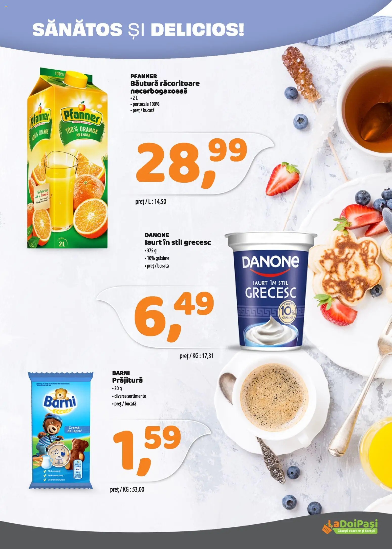 Catalog La Doi Pași 1 - 14 Aprilie 2026 | Pagina 5 | Produse: Prăjitură, Iaurt, Portocale
