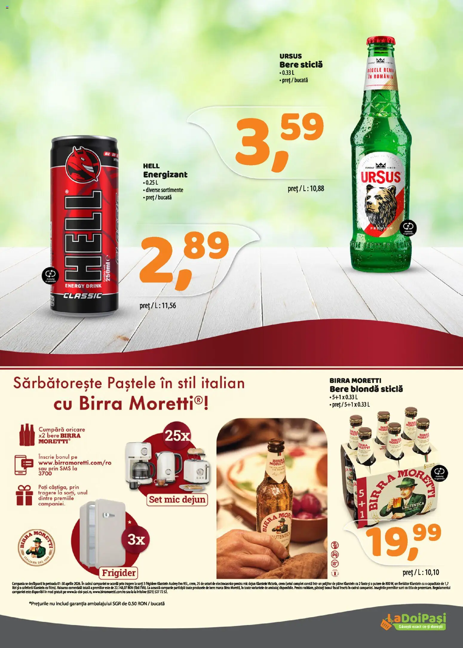 Catalog La Doi Pași 1 - 14 Aprilie 2026 | Pagina 9 | Produse: Frigider, Cafetieră, Bere