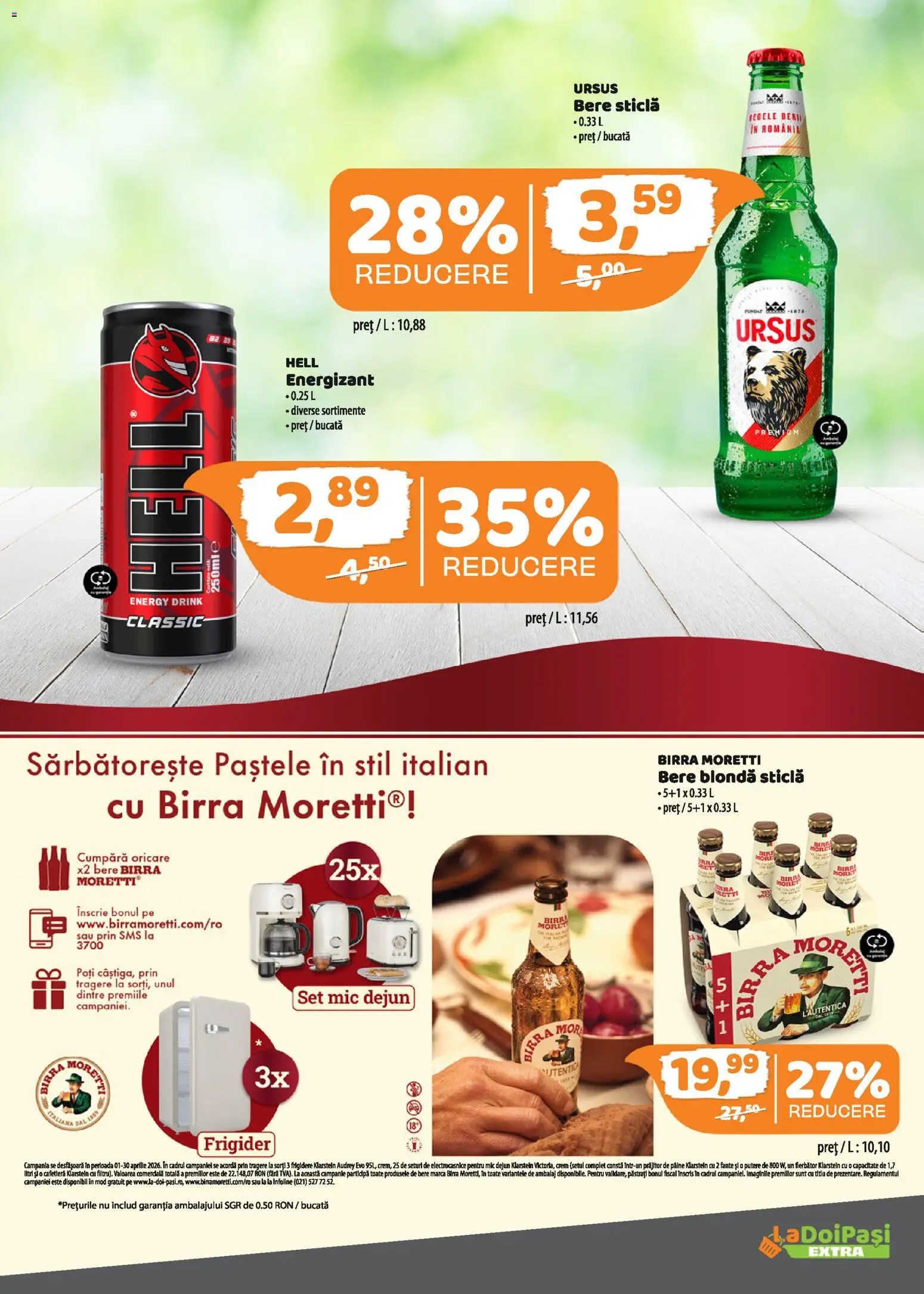 Catalog La Doi Pași 1 - 14 Aprilie 2026 | Pagina 11 | Produse: Frigider, Cafetieră, Bere