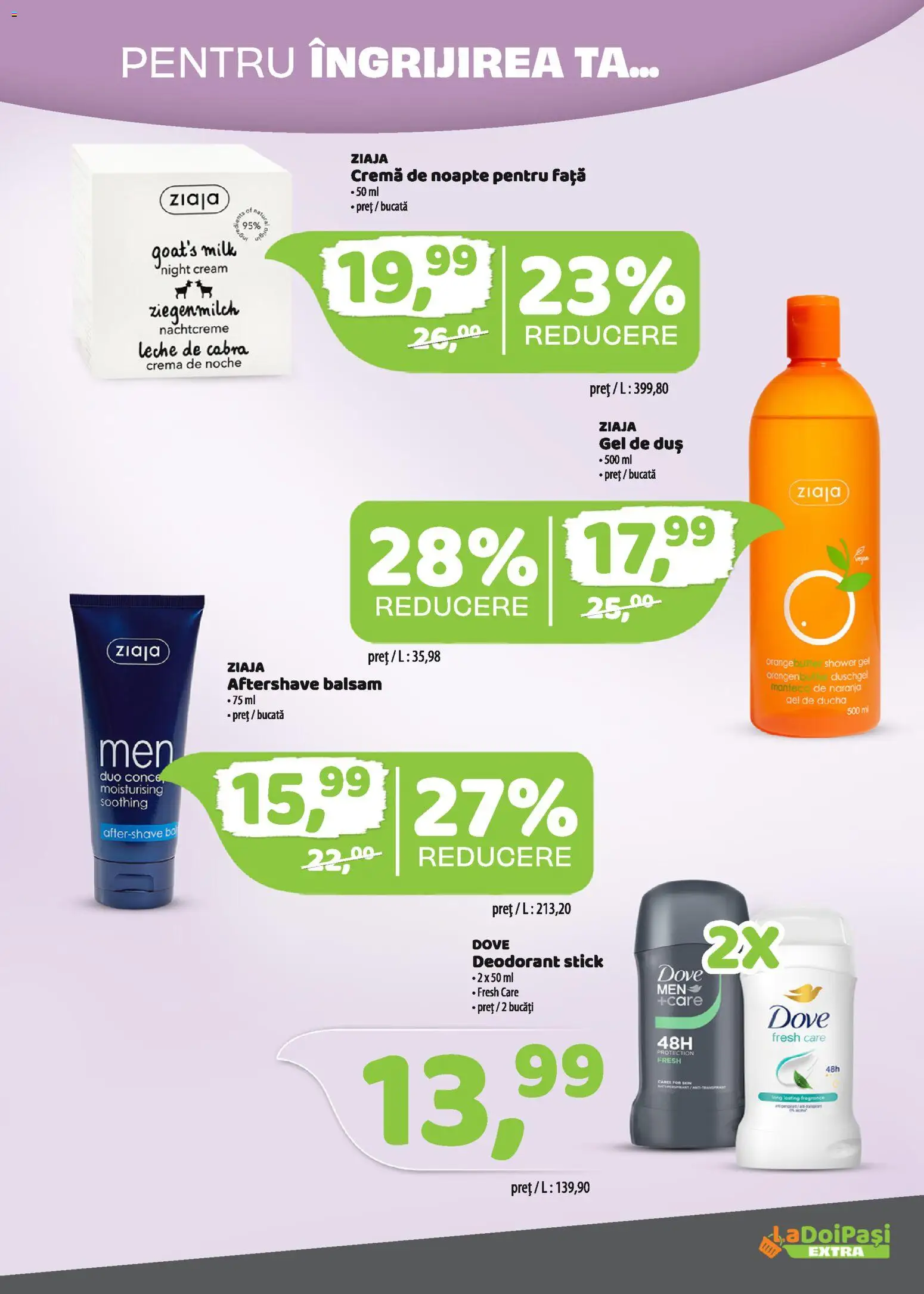 Catalog La Doi Pași 1 - 14 Aprilie 2026 | Pagina 16 | Produse: Cremă de noapte, Duș, Balsam, Deodorant