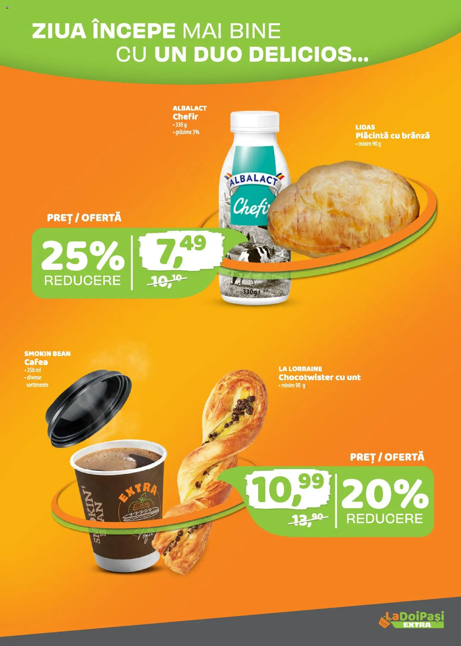Catalog La Doi Pași 1 - 14 Aprilie 2026 | Pagina 5 | Produse: Plăcintă, Unt, Brânză, Cafea
