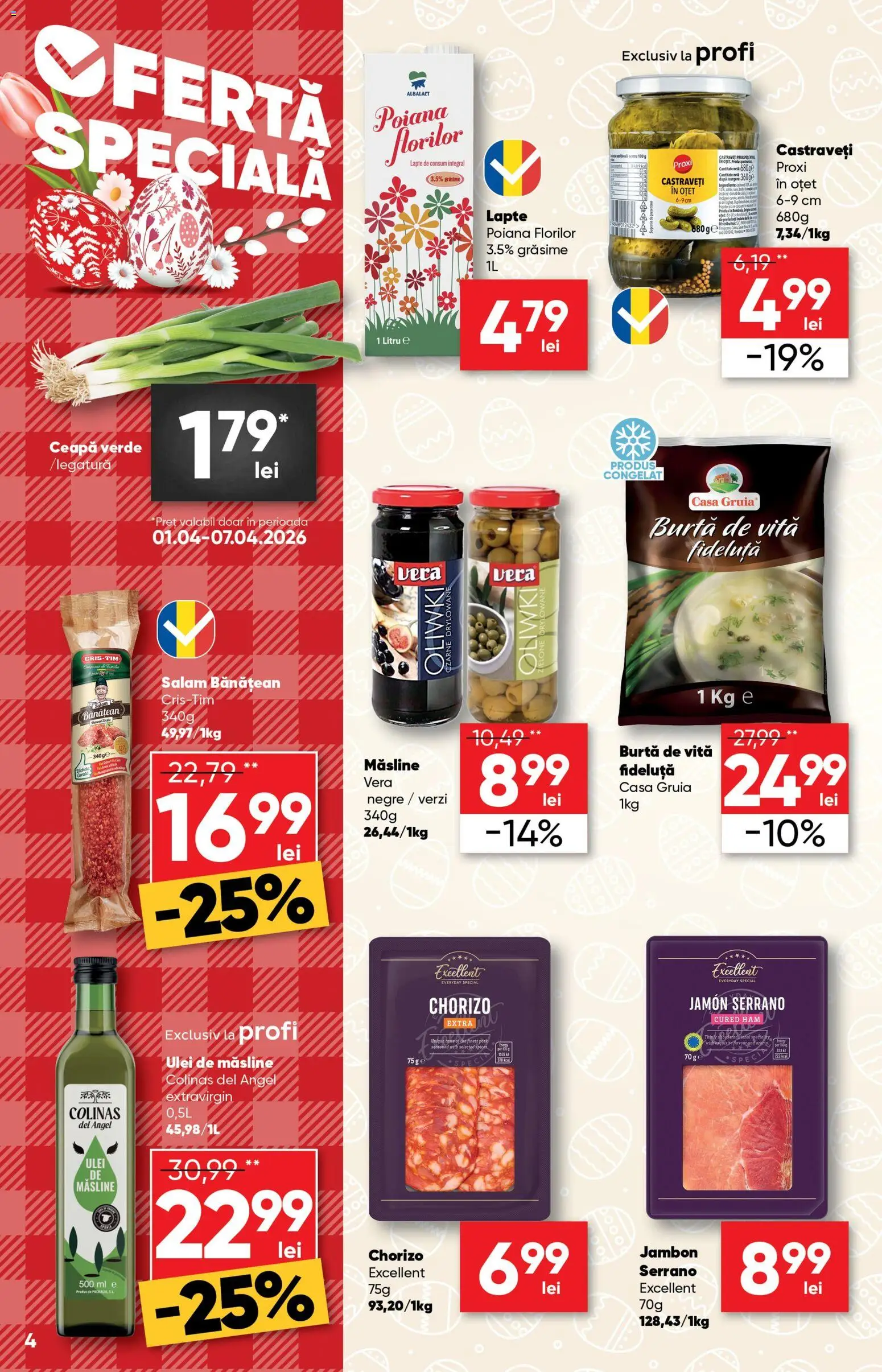 Catalog Profi 1 - 13 Aprilie 2026 | Pagina 4 | Produse: Măsline, Lapte, Ulei, Oțet