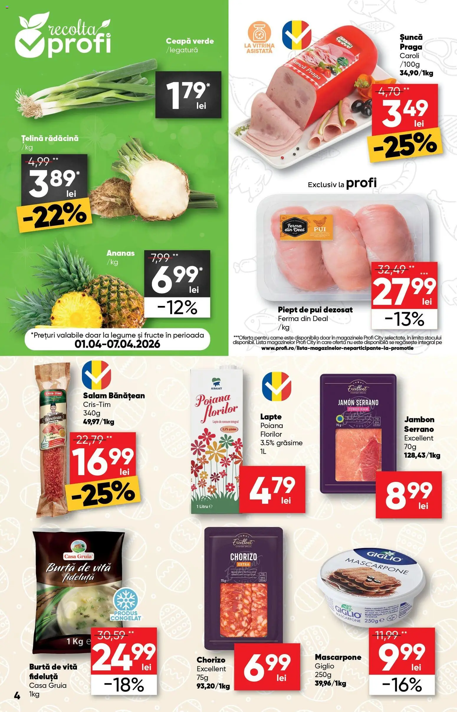Catalog Profi 1 - 13 Aprilie 2026 | Pagina 4 | Produse: Hacıyatmaz Kedi Oyuncağı, Salam, Mascarpone, Legume