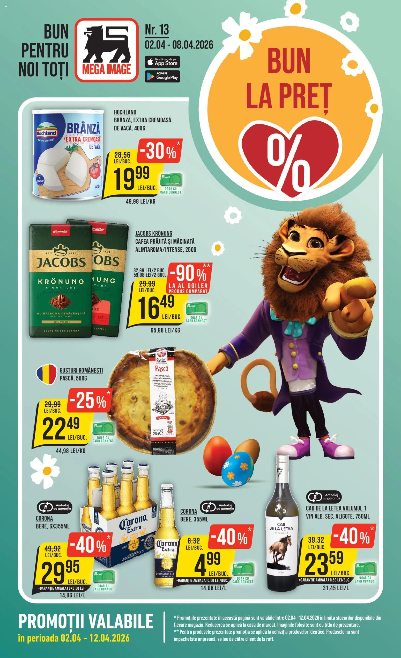 Catalog Mega Image 2 - 7 Aprilie 2026 | Pagina 1 | Produse: Köpek çiti, Brânză, Cafea, Vin