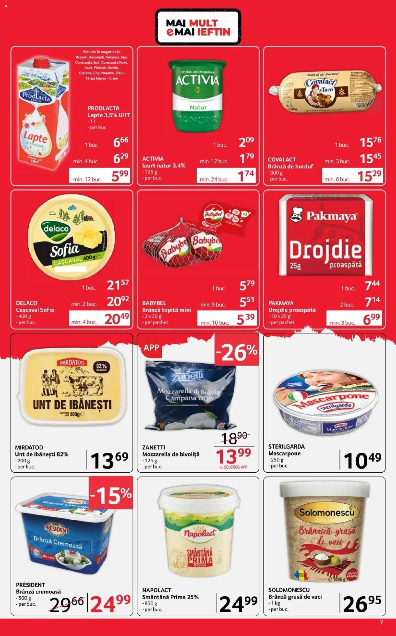 Catalog Selgros 3 - 15 Aprilie 2026 | Pagina 7 | Produse: Light Kedi Konservesi, Mozzarella, Lapte, Smântână