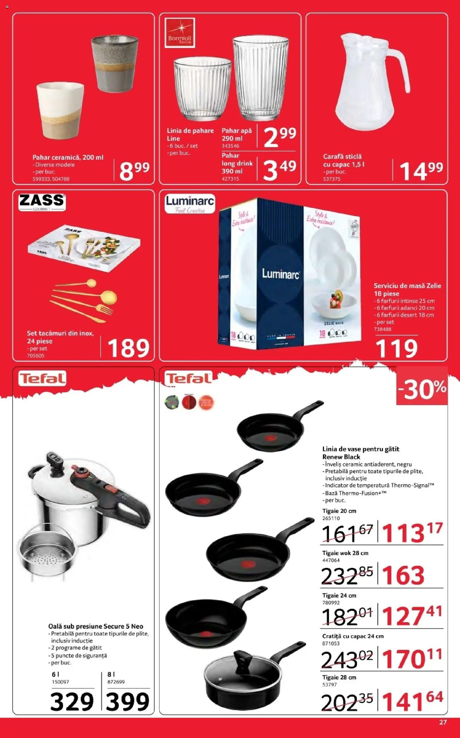 Catalog Selgros 3 - 15 Aprilie 2026 | Pagina 27 | Produse: Delgeç, Pahare, Oală, Masă