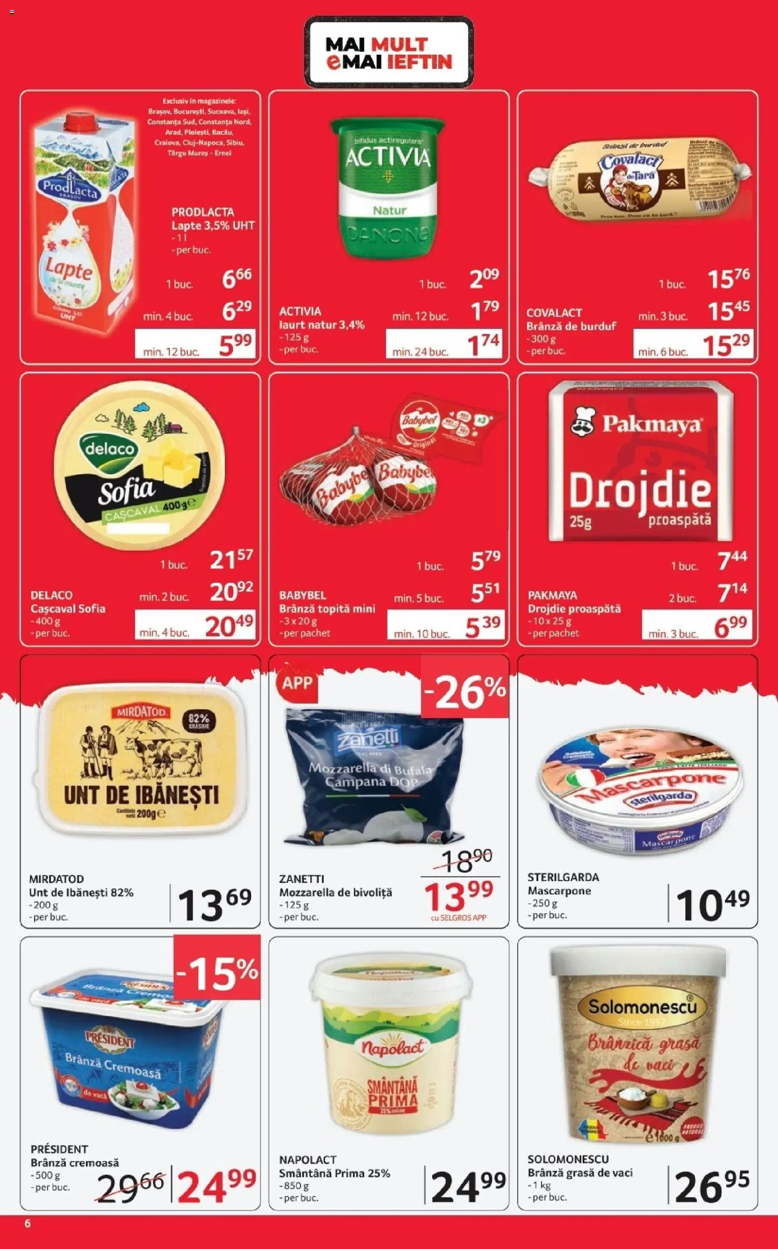 Catalog Selgros 3 - 15 Aprilie 2026 | Pagina 6 | Produse: Light Kedi Konservesi, Cașcaval, Mozzarella, Lapte