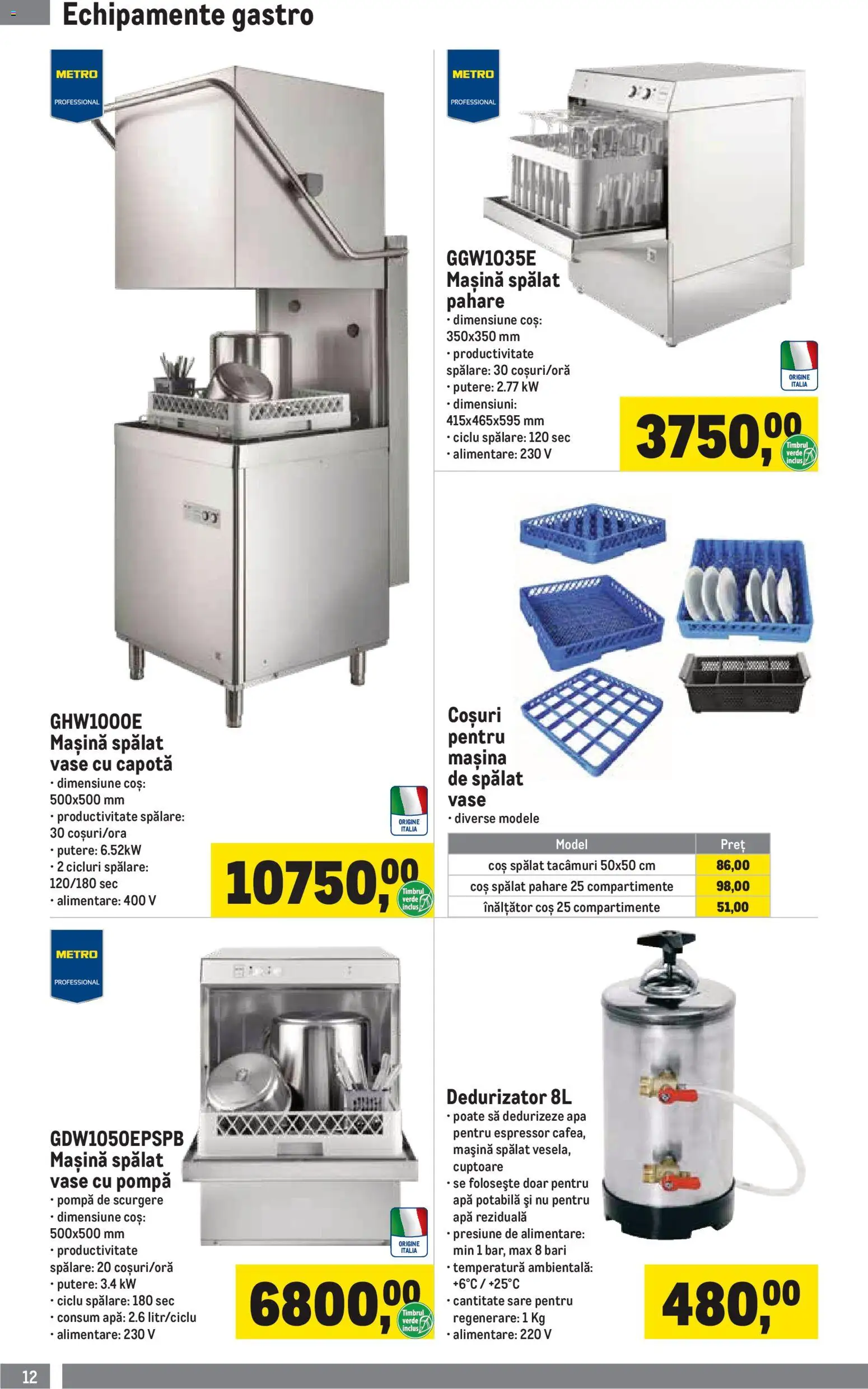 Catalog METRO 1 Aprilie - 29 Iunie 2026 | Pagina 12 | Produse: Espressor, Pahare, Coș, Sare
