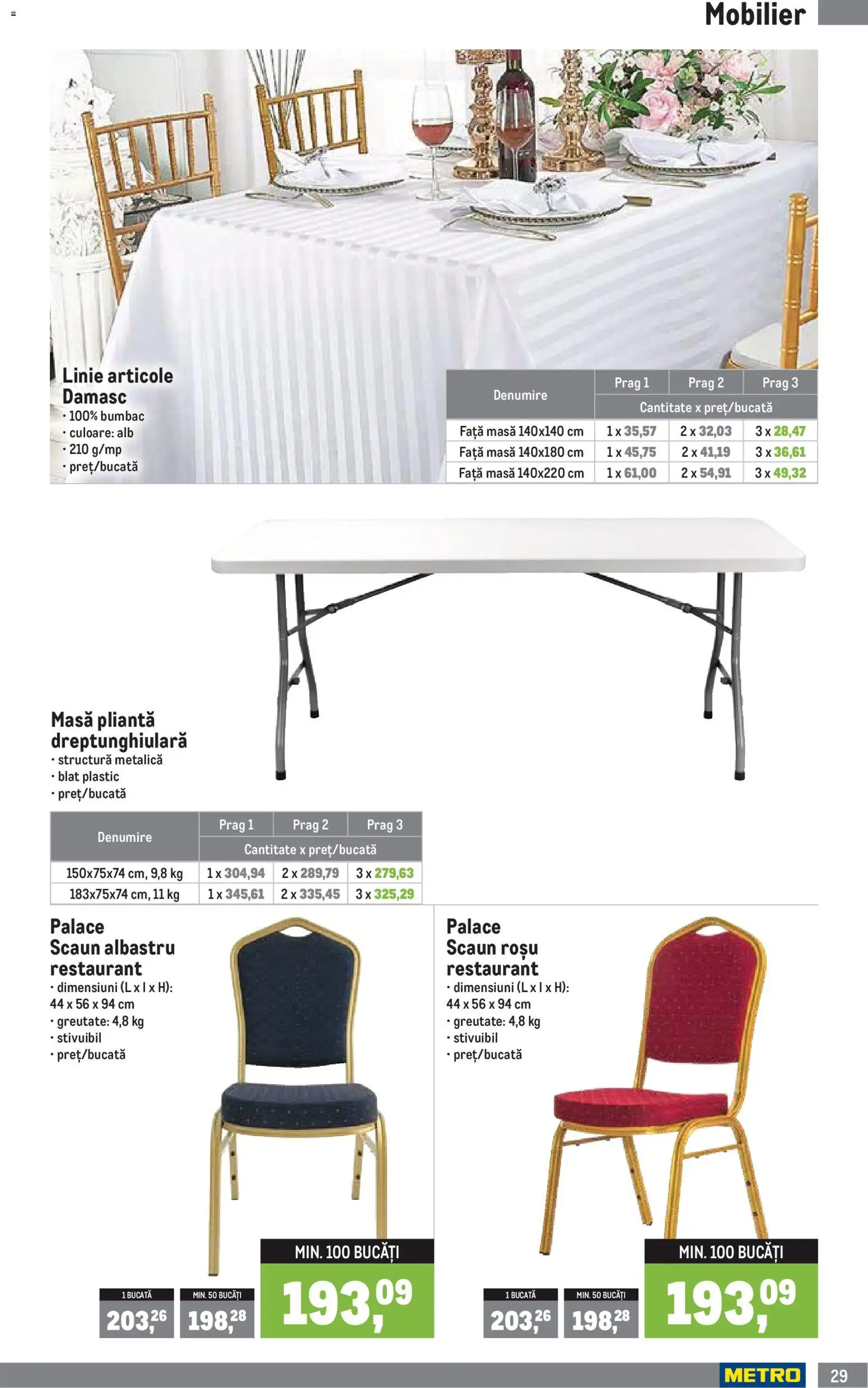 Catalog METRO 1 Aprilie - 29 Iunie 2026 | Pagina 29 | Produse: Masă, Scaun