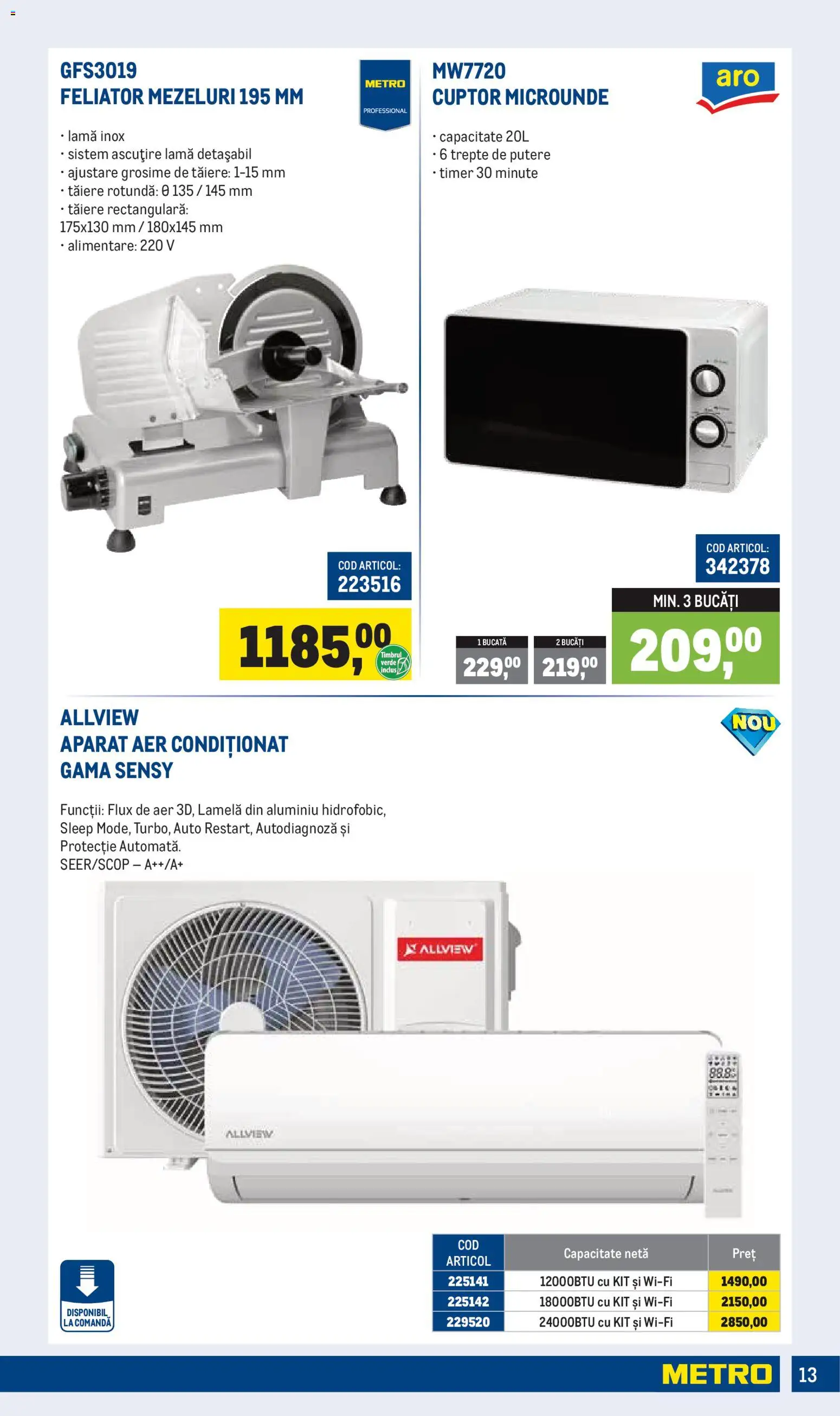 Catalog METRO 1 Aprilie - 29 Iunie 2026 | Pagina 13 | Produse: Cuptor, Aer Condiționat, Feliator