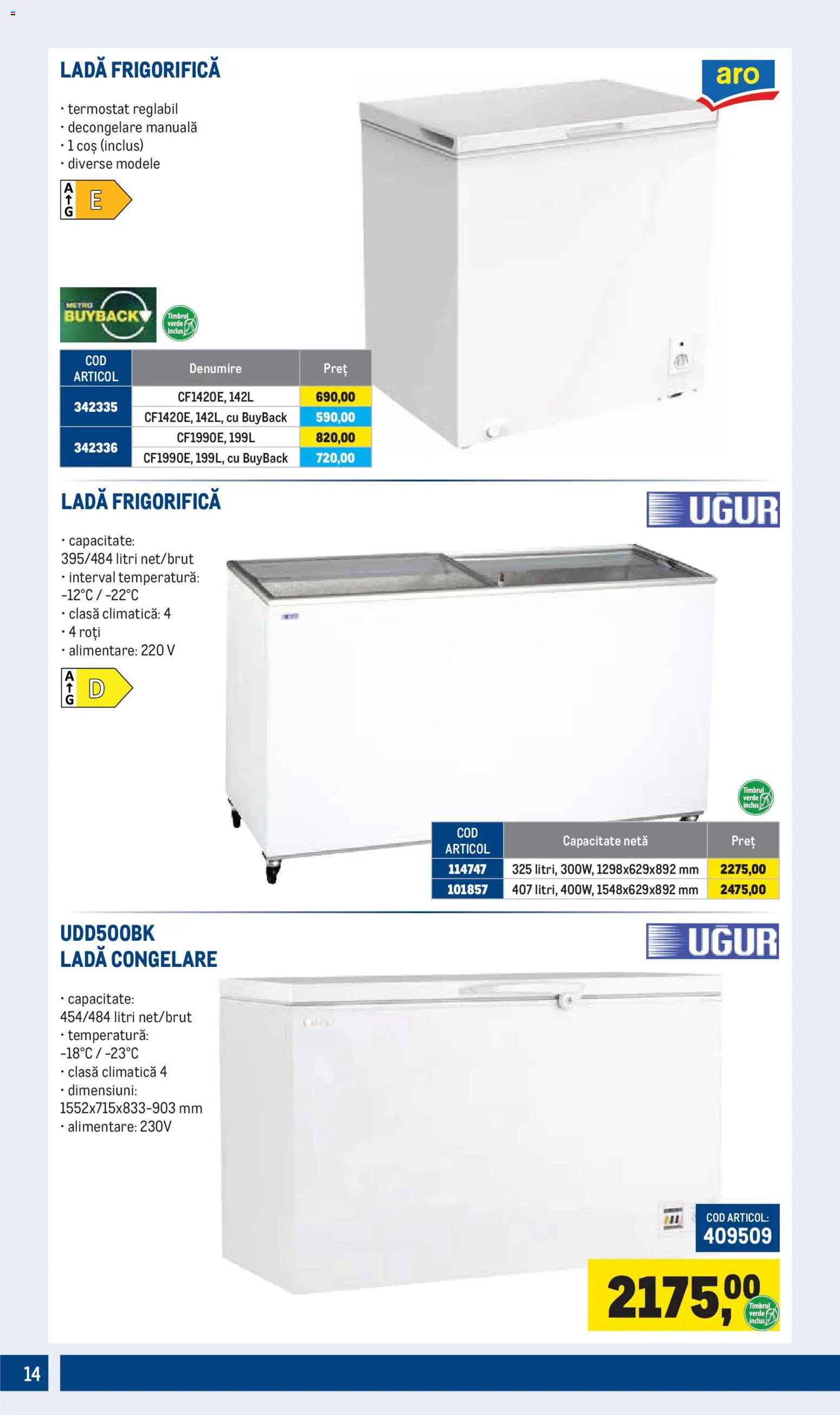 Catalog METRO 1 Aprilie - 29 Iunie 2026 | Pagina 14 | Produse: Coș, Ladă frigorifică