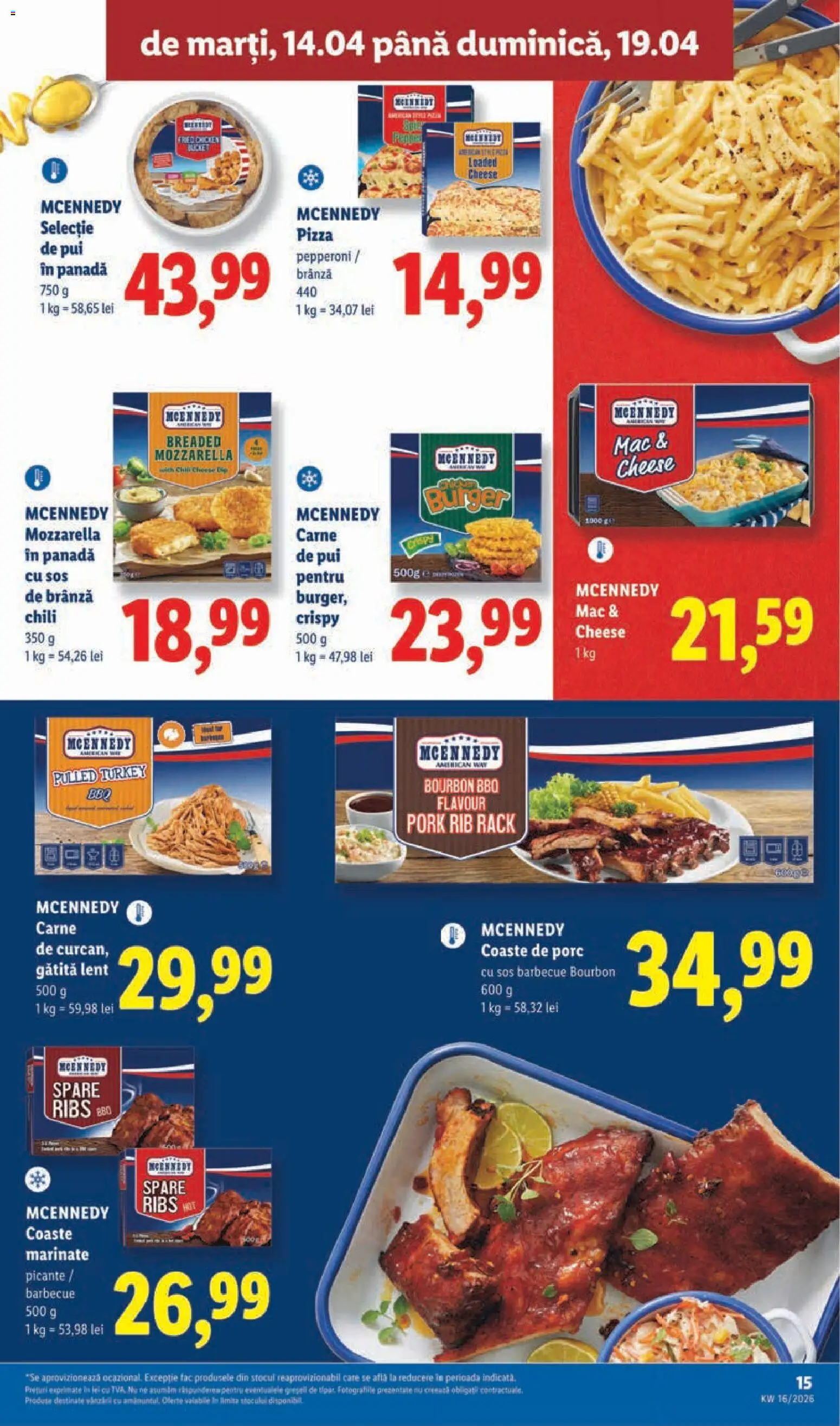 Catalog LIDL 14 - 18 Aprilie 2026 | Pagina 15 | Produse: Mozzarella, Brânză, Carne De Pui, Bourbon