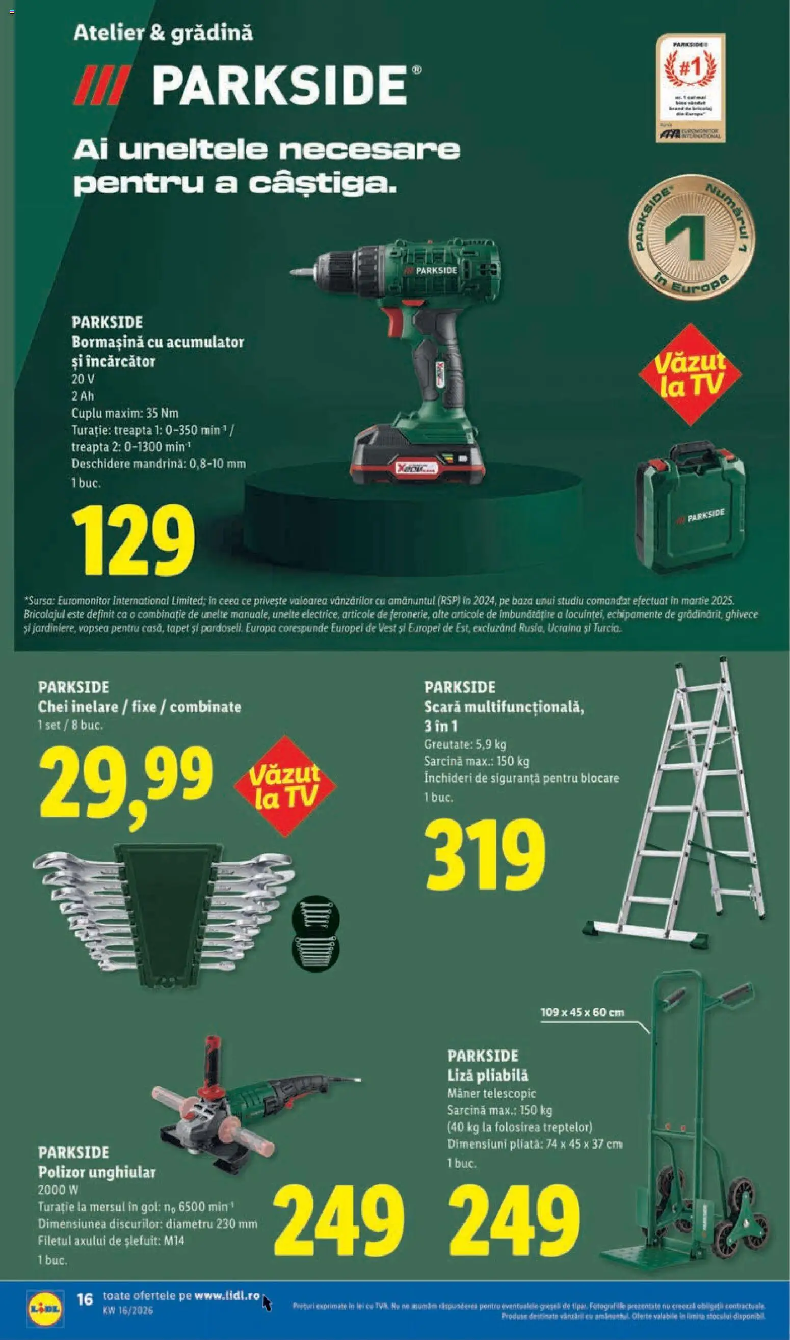 Catalog LIDL 14 - 18 Aprilie 2026 | Pagina 16 | Produse: Încărcător, Polizor, Scară, Mâner