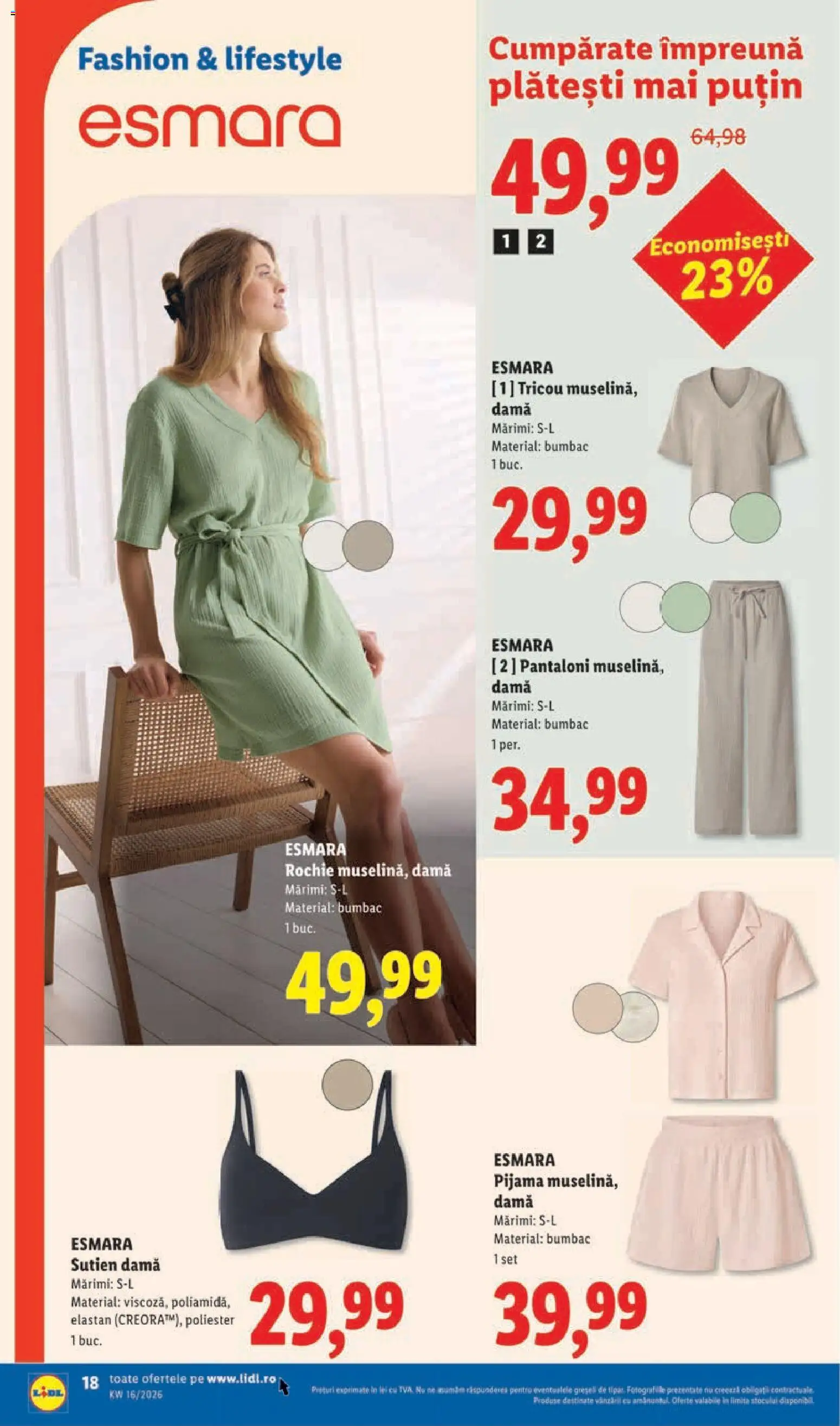 Catalog LIDL 14 - 18 Aprilie 2026 | Pagina 18 | Produse: Rochie, Tricou, Pantaloni, Sutien