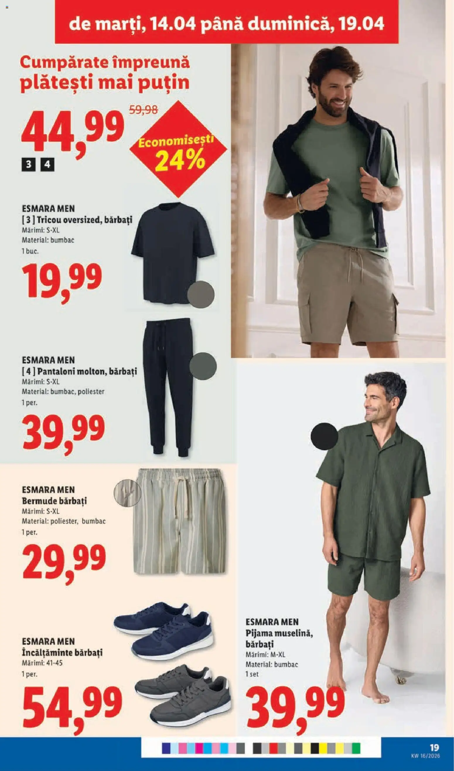 Catalog LIDL 14 - 18 Aprilie 2026 | Pagina 19 | Produse: Bornoz takımı, Tricou, Pantaloni