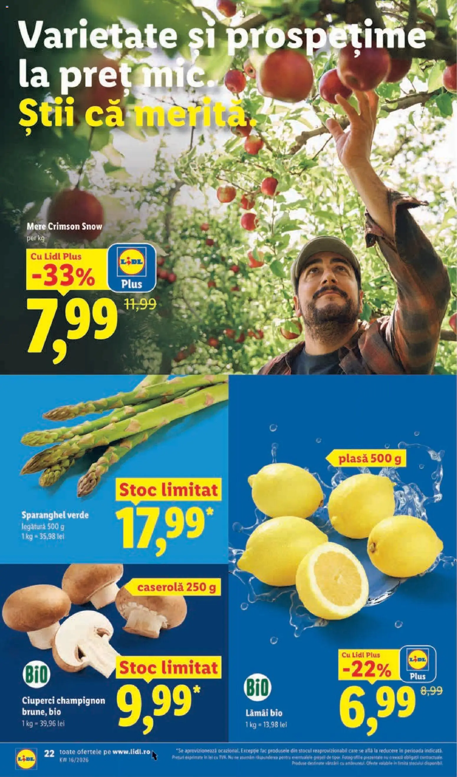 Catalog LIDL 14 - 18 Aprilie 2026 | Pagina 22 | Produse: Şerit ödül, Ciuperci, Mere