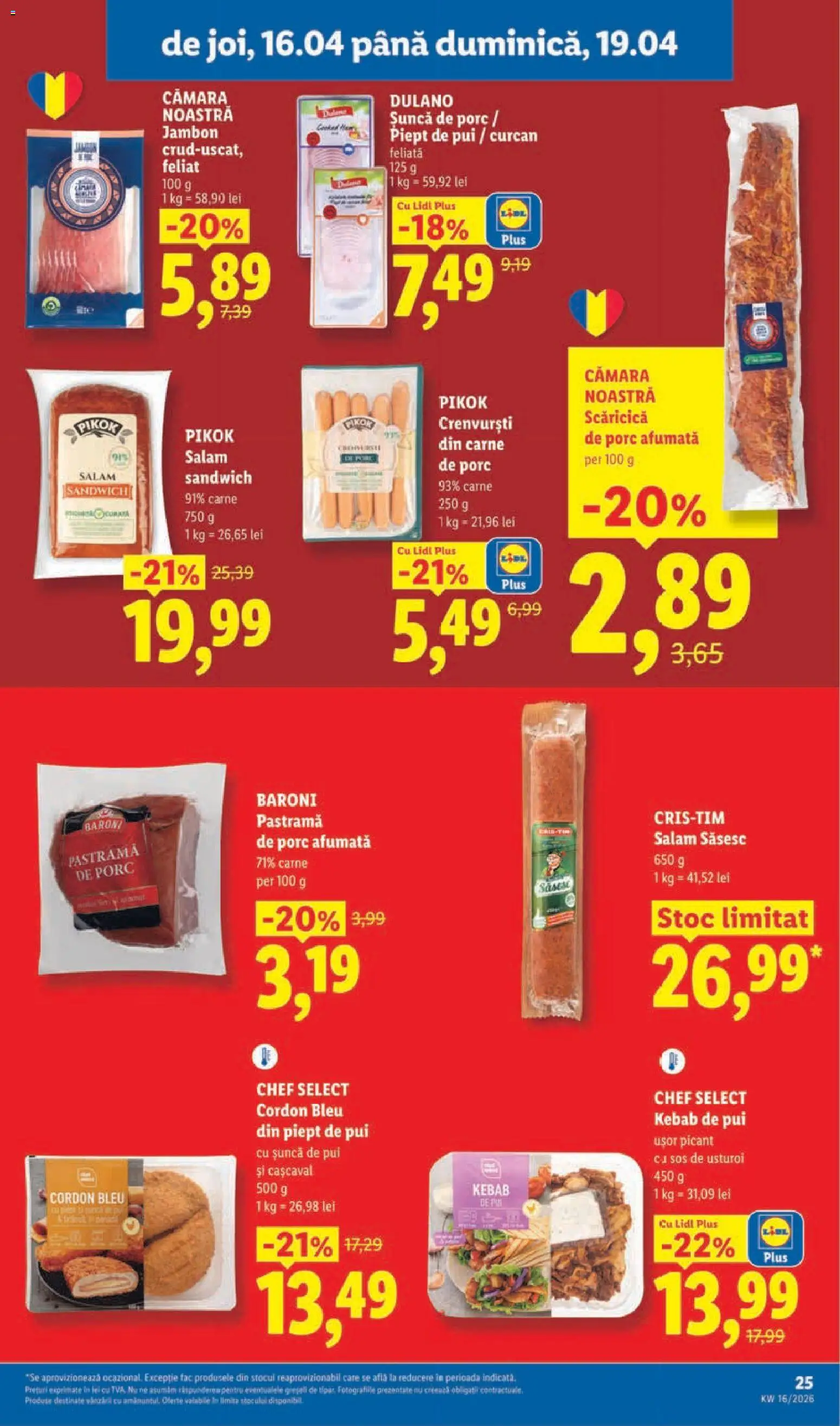 Catalog LIDL 14 - 18 Aprilie 2026 | Pagina 25 | Produse: Cordon bleu, Cașcaval, Crenvurști, Salam