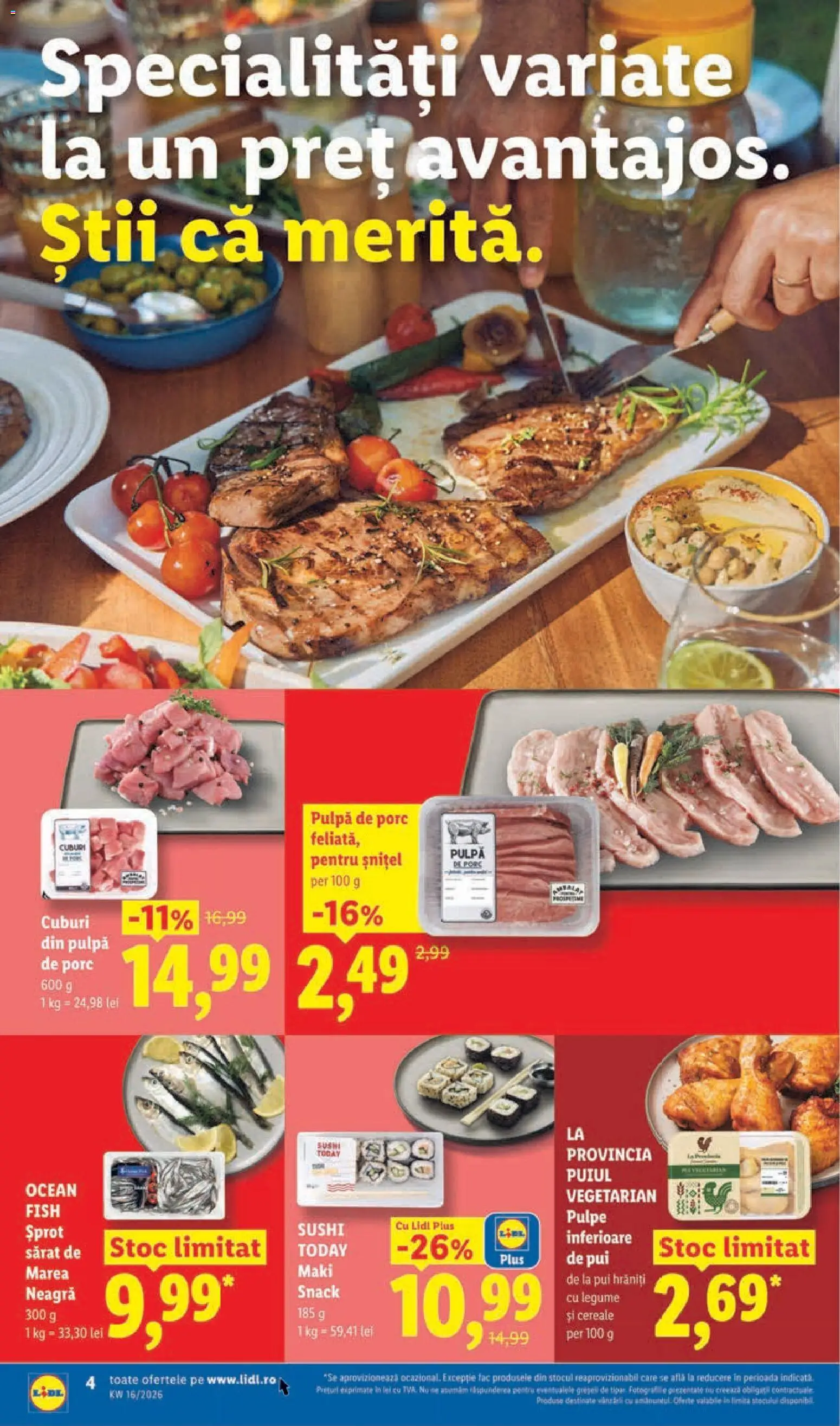 Catalog LIDL 14 - 18 Aprilie 2026 | Pagina 4 | Produse: Hacıyatmaz Kedi Oyuncağı, Sushi, Cereale, Legume