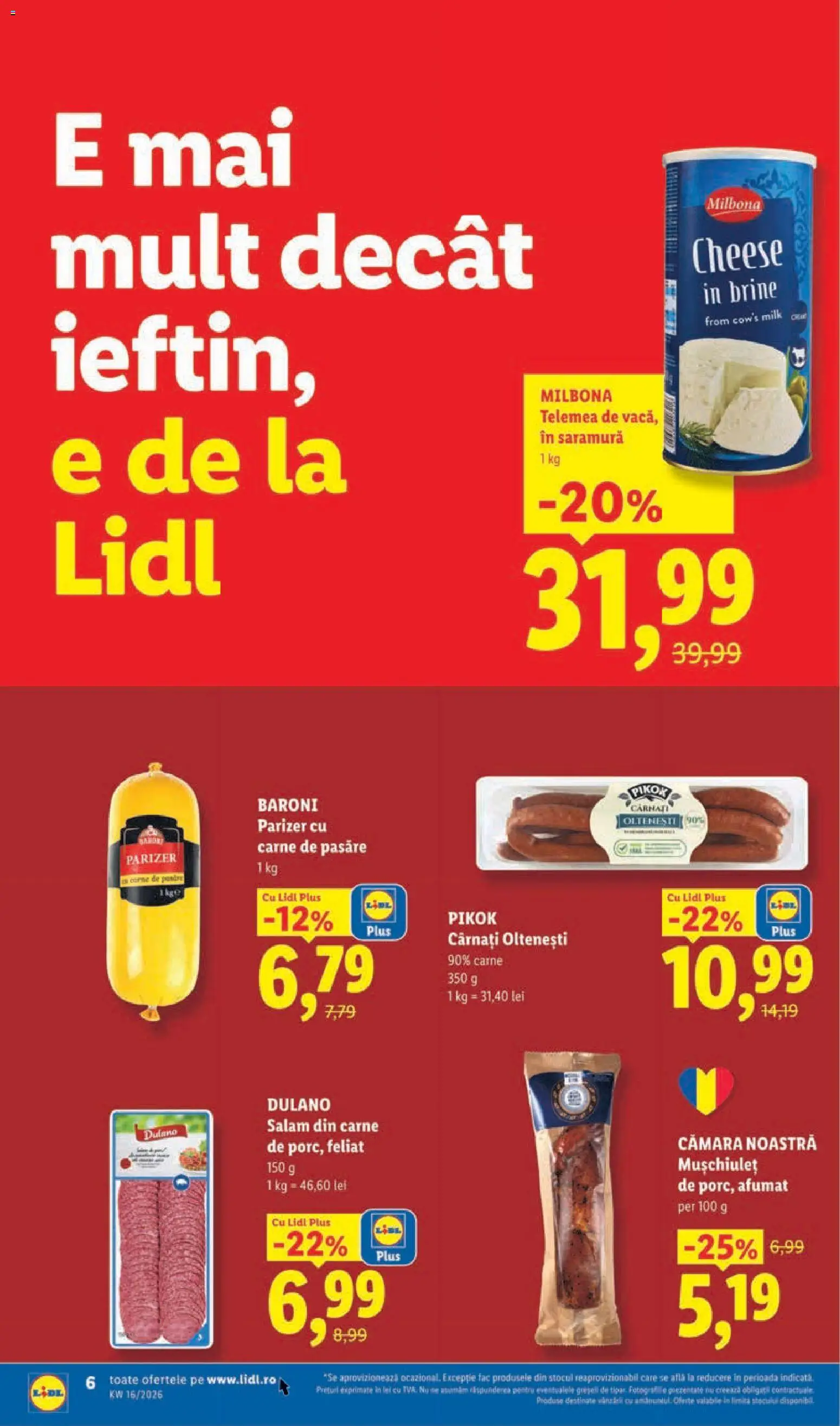 Catalog LIDL 14 - 18 Aprilie 2026 | Pagina 6 | Produse: Salam, Parizer, Cârnați
