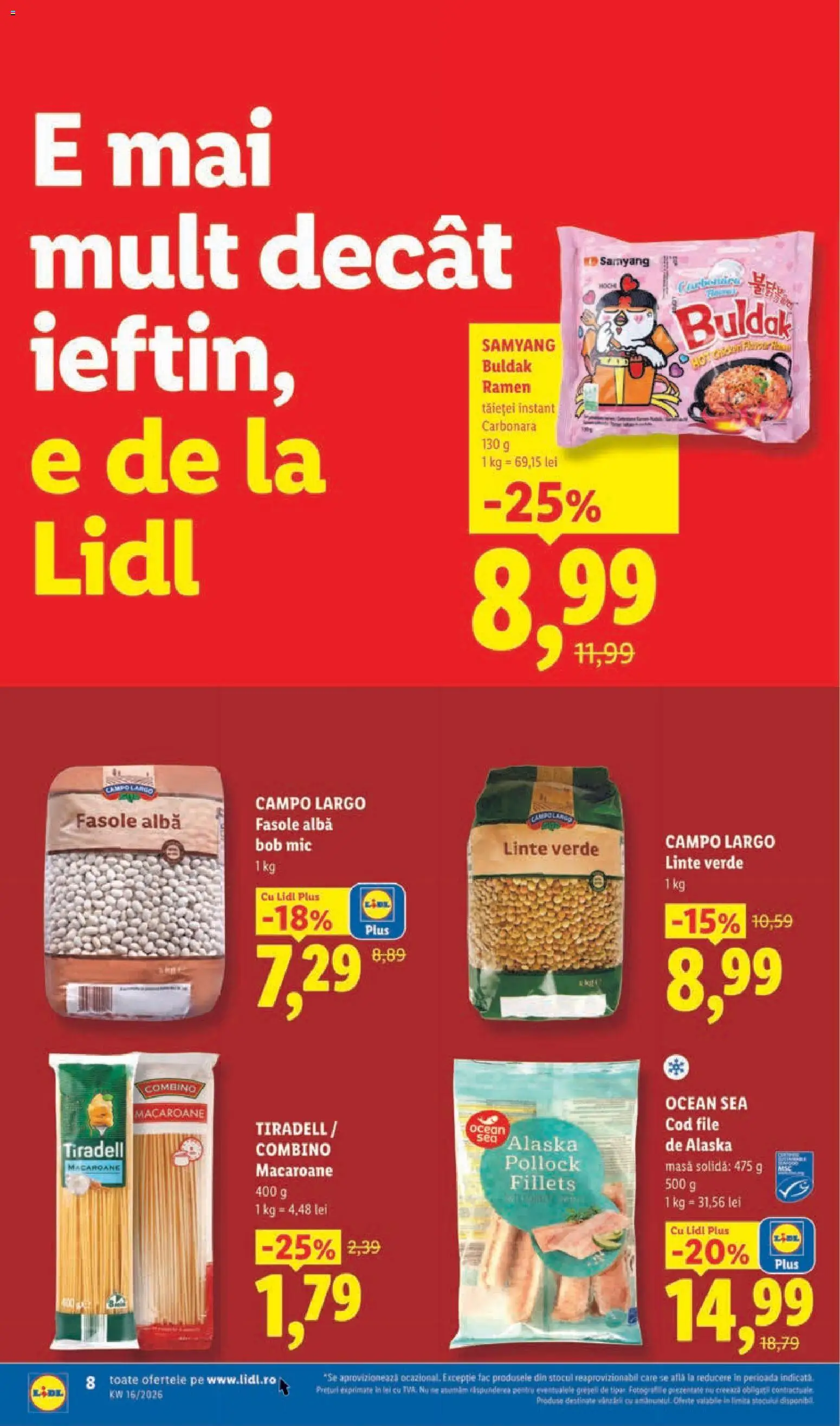 Catalog LIDL 14 - 18 Aprilie 2026 | Pagina 8 | Produse: Masă, Noodles, Fasole albă
