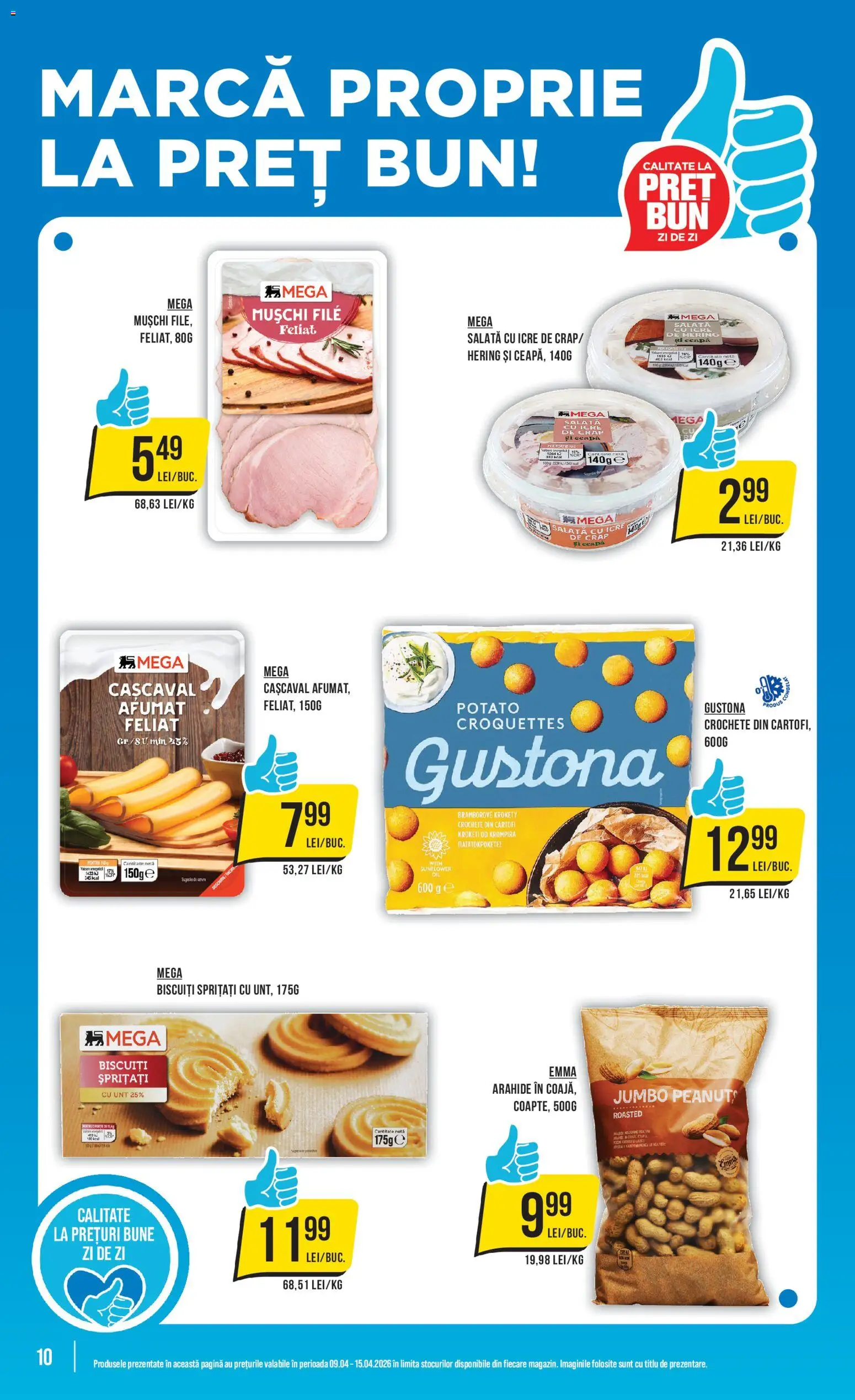Catalog Mega Image 9 - 14 Aprilie 2026 | Pagina 10 | Produse: Unt, Salată cu icre, Salată, Ceapă