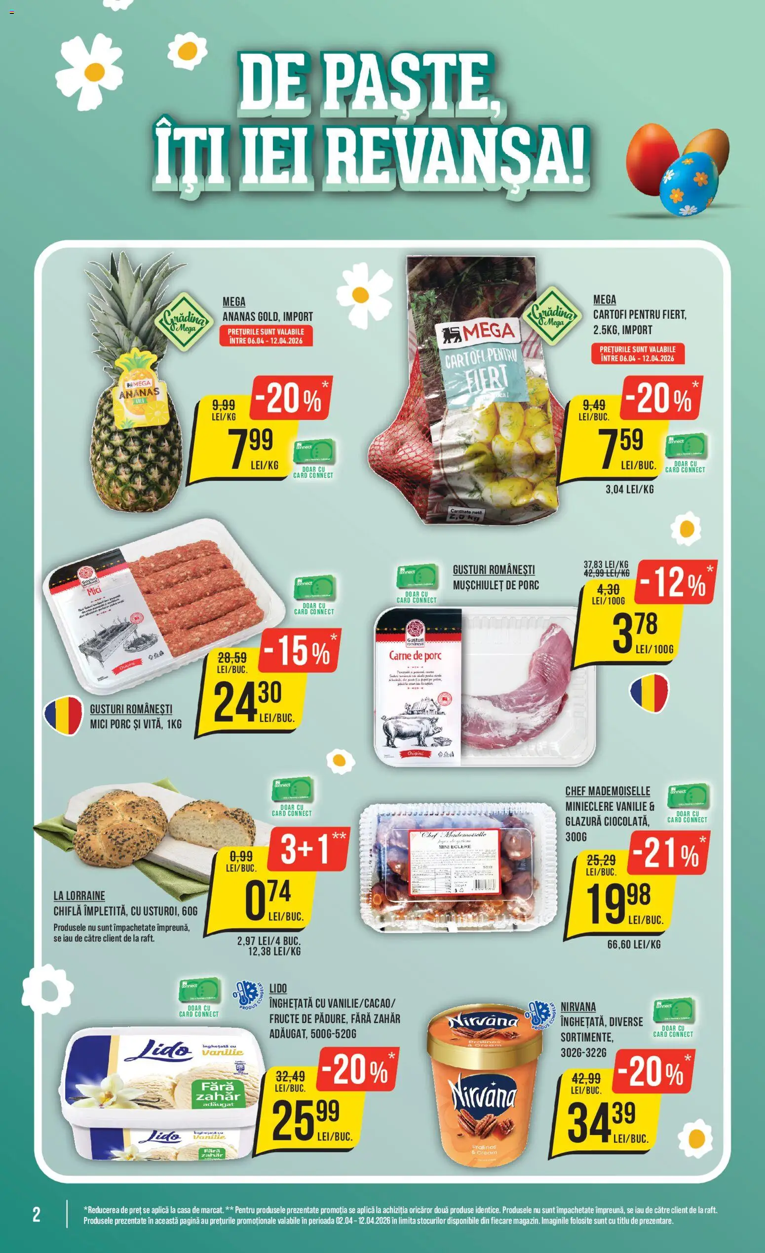 Catalog Mega Image 9 - 14 Aprilie 2026 | Pagina 2 | Produse: Mici, Carne De Porc, Ananas, Înghețată