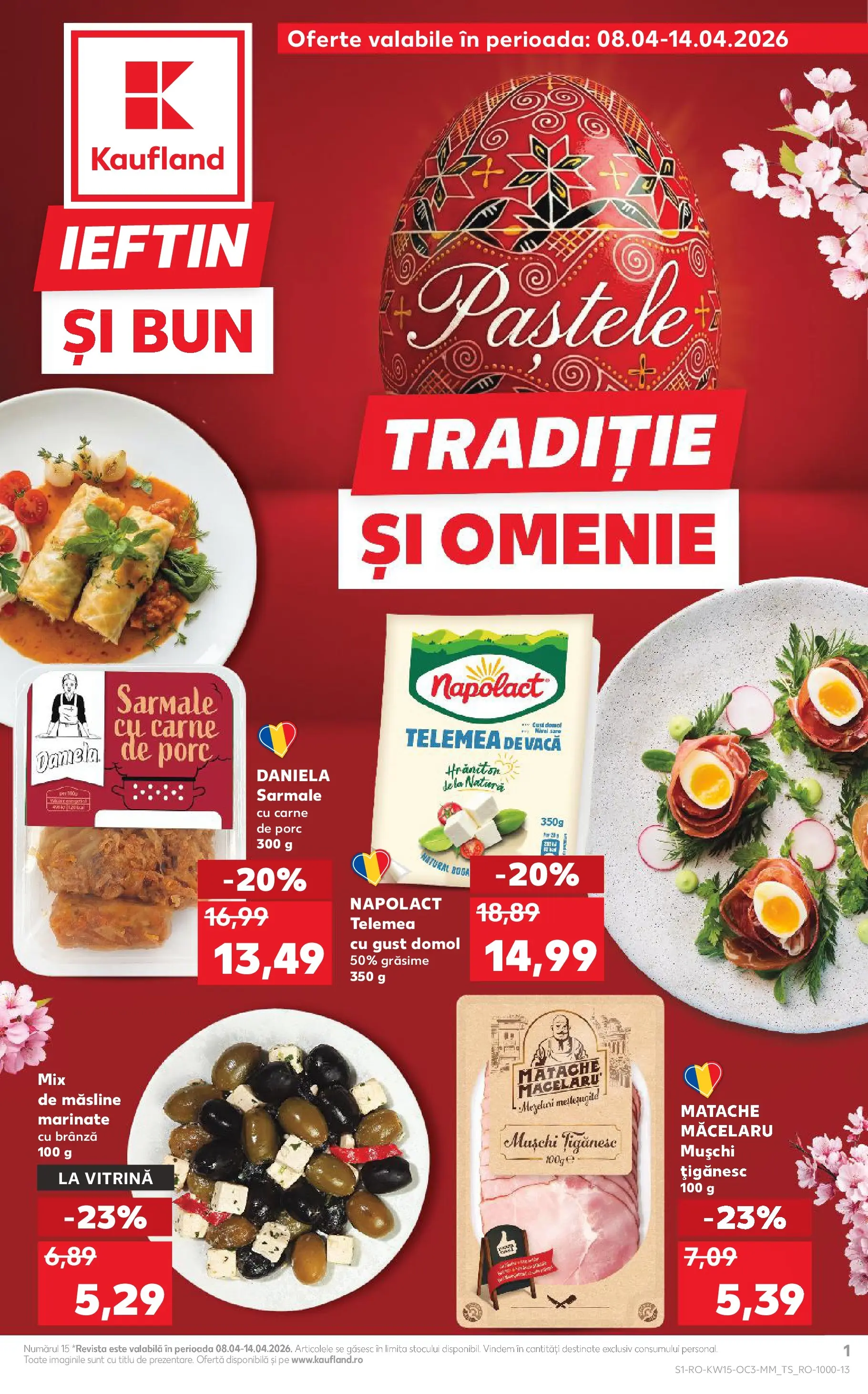 Catalog Kaufland 8 - 13 Aprilie 2026 | Pagina 1 | Produse: Vitrină, Măsline, Brânză, Carne De Porc