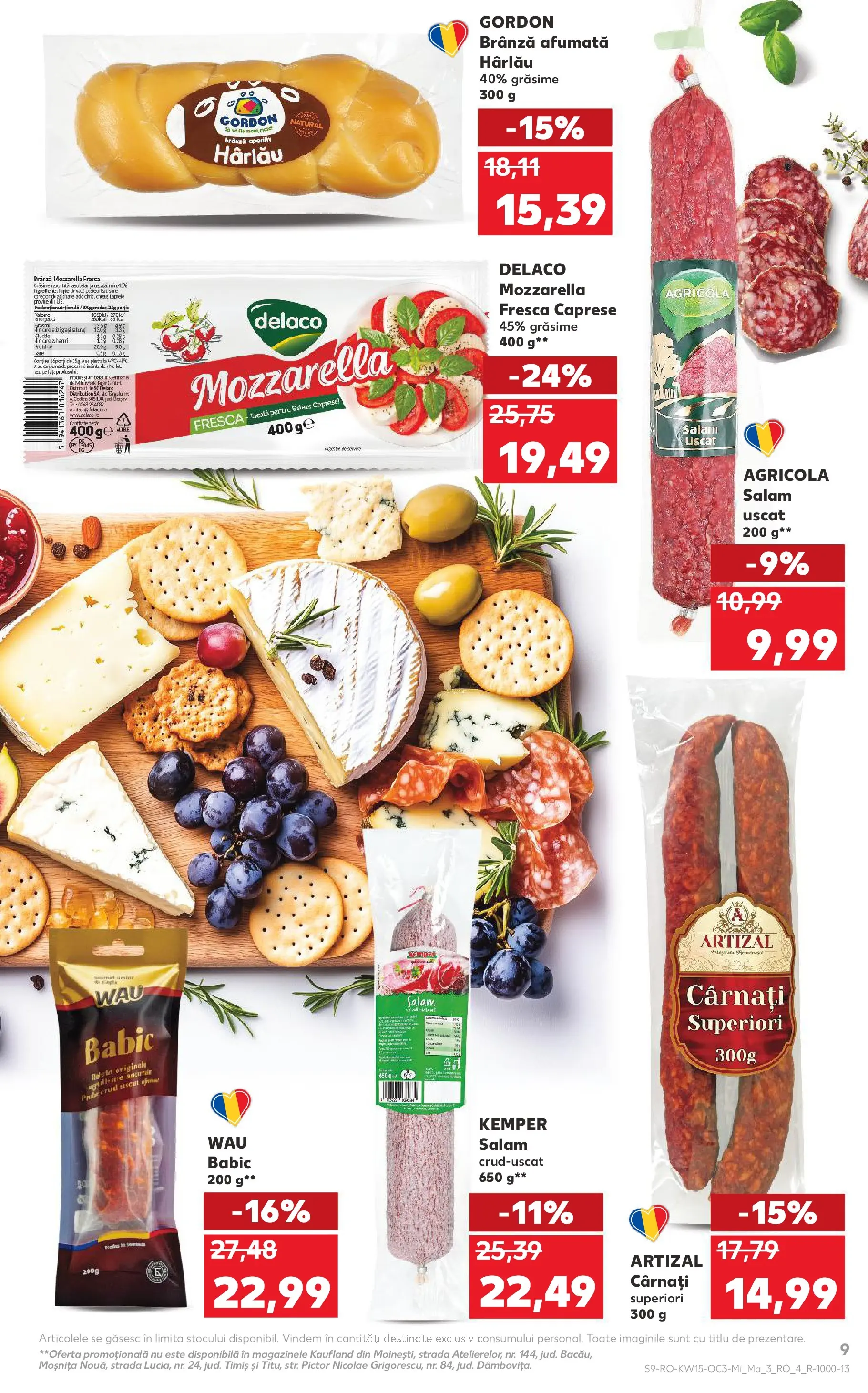 Catalog Kaufland 8 - 13 Aprilie 2026 | Pagina 9 | Produse: Mozzarella, Brânză, Salam, Cârnați