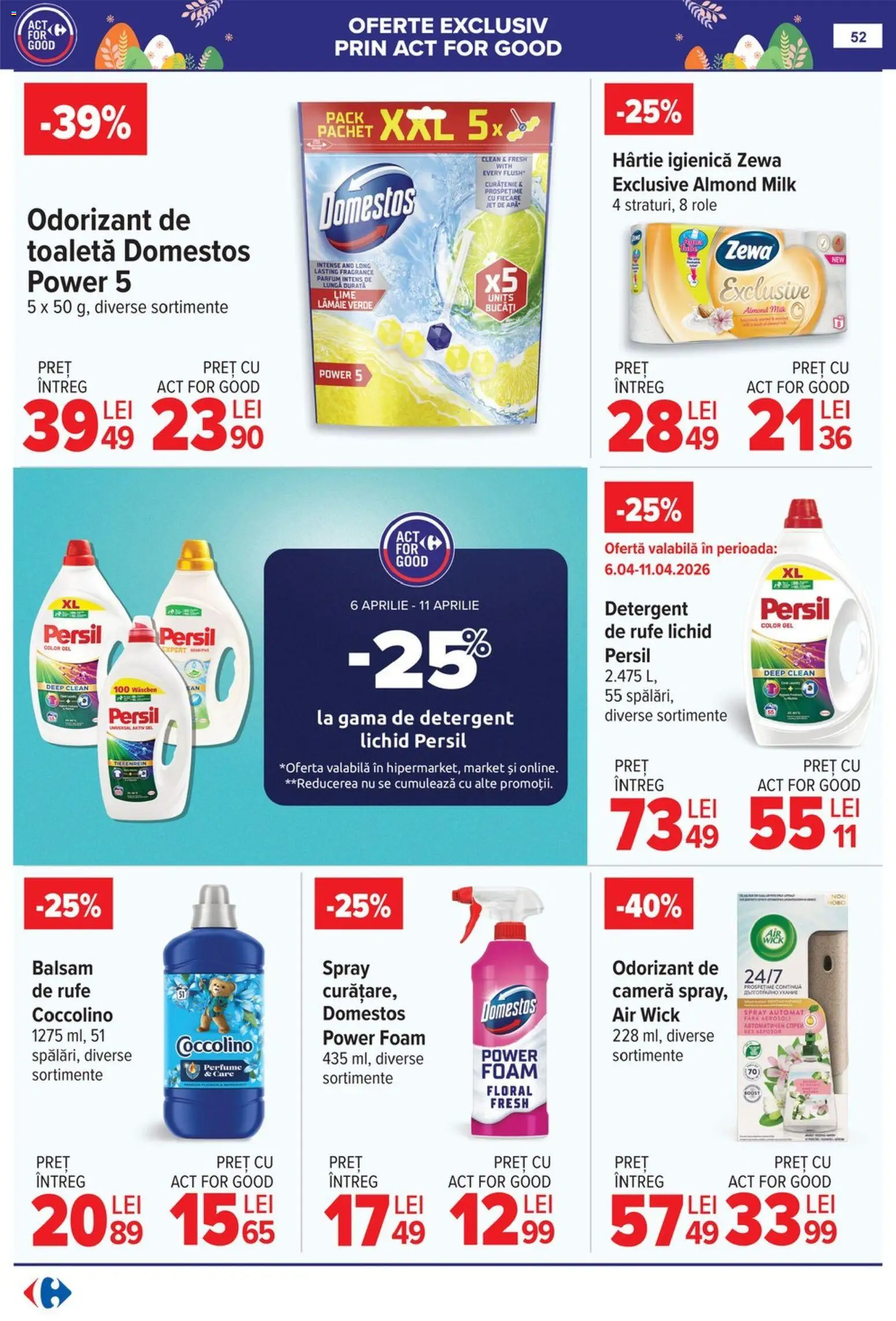 Catalog Carrefour 6 - 13 Aprilie 2026 | Pagina 54 | Produse: Balsam, Cremă, Apă micelară, Apă