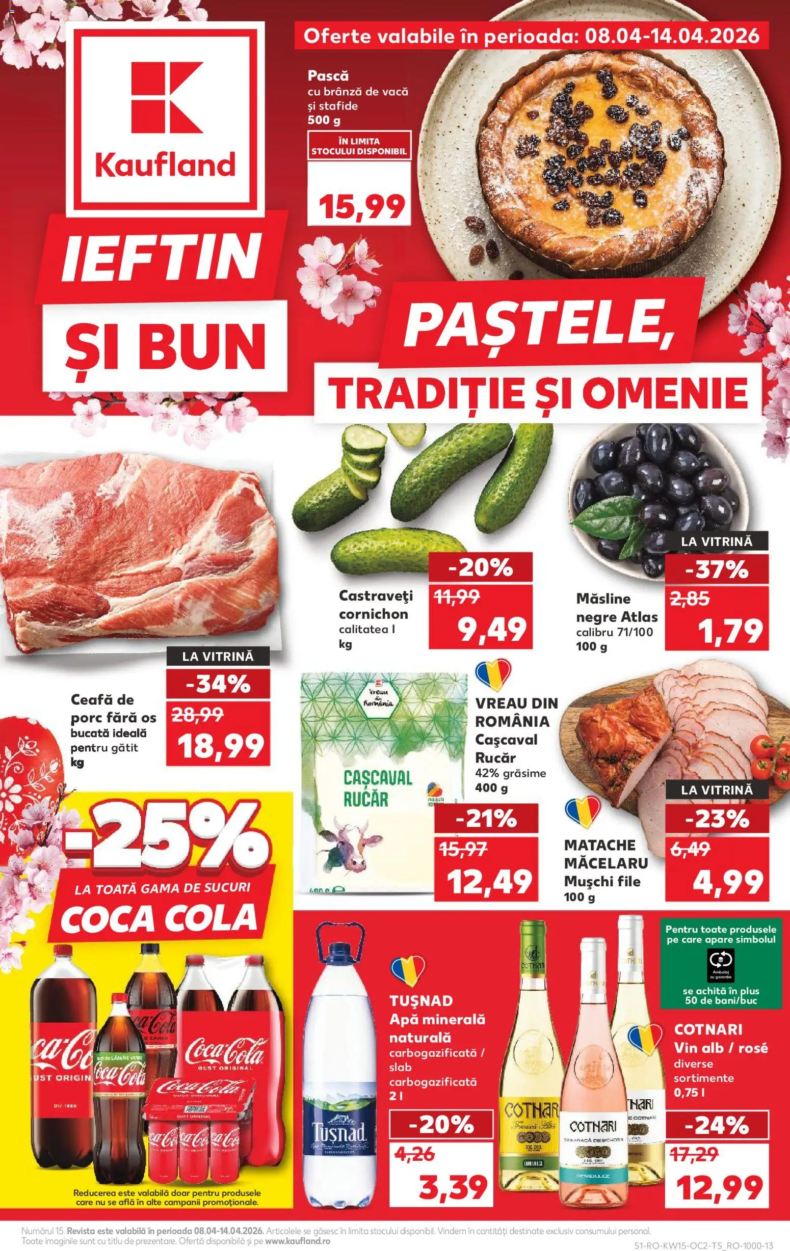 Catalog Kaufland 8 - 13 Aprilie 2026 | Pagina 1 | Produse: Yazı tahtası kalemi, Cașcaval, Măsline, Apă