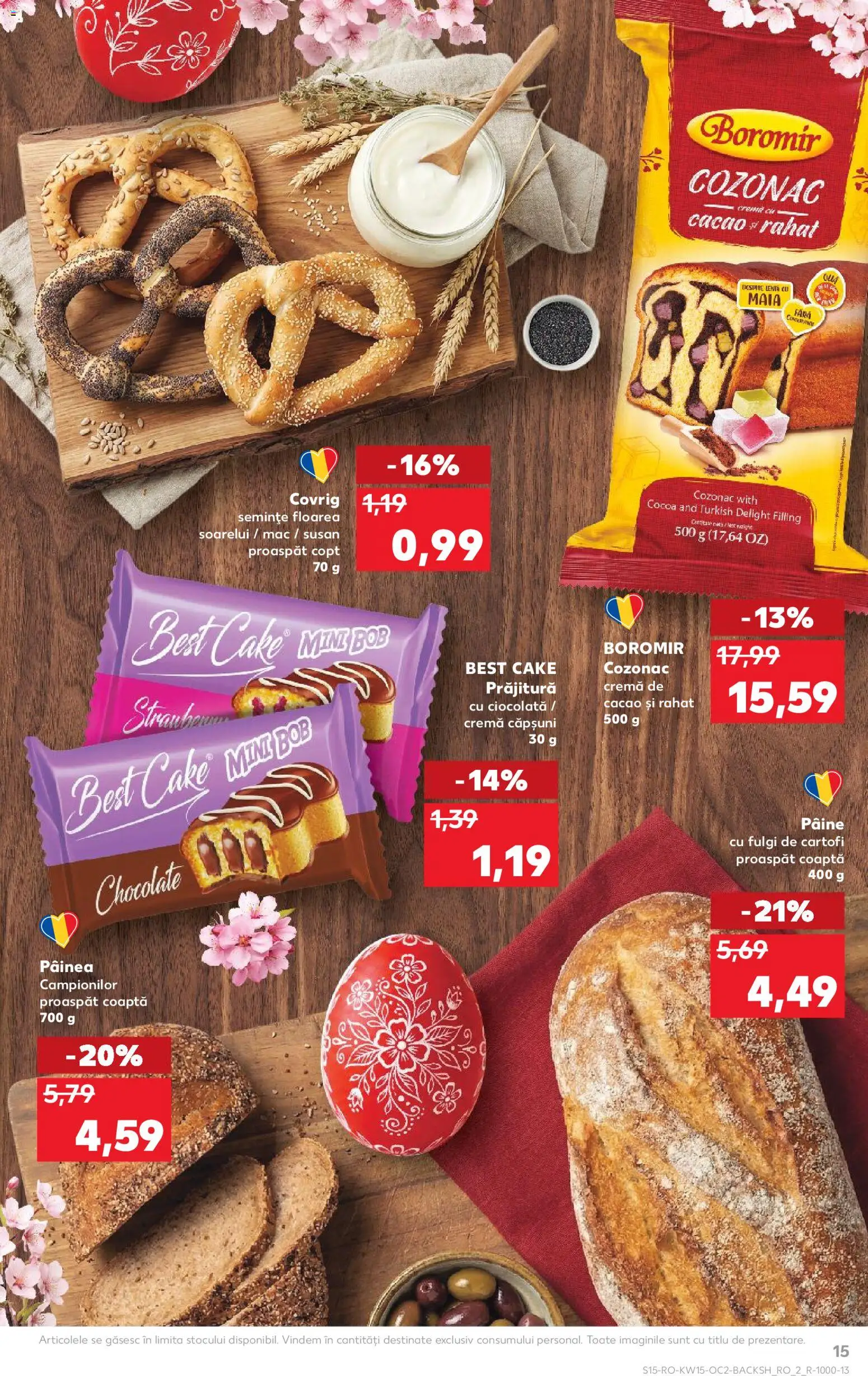 Catalog Kaufland 8 - 13 Aprilie 2026 | Pagina 15 | Produse: Prăjitură, Pâine, Ciocolată, Bant