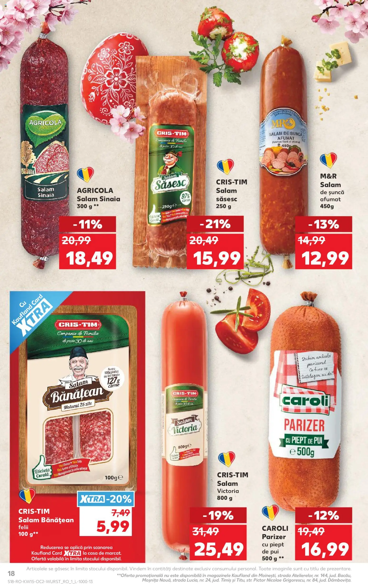 Catalog Kaufland 8 - 13 Aprilie 2026 | Pagina 18 | Produse: Salam, Șuncă, Pește, Parizer