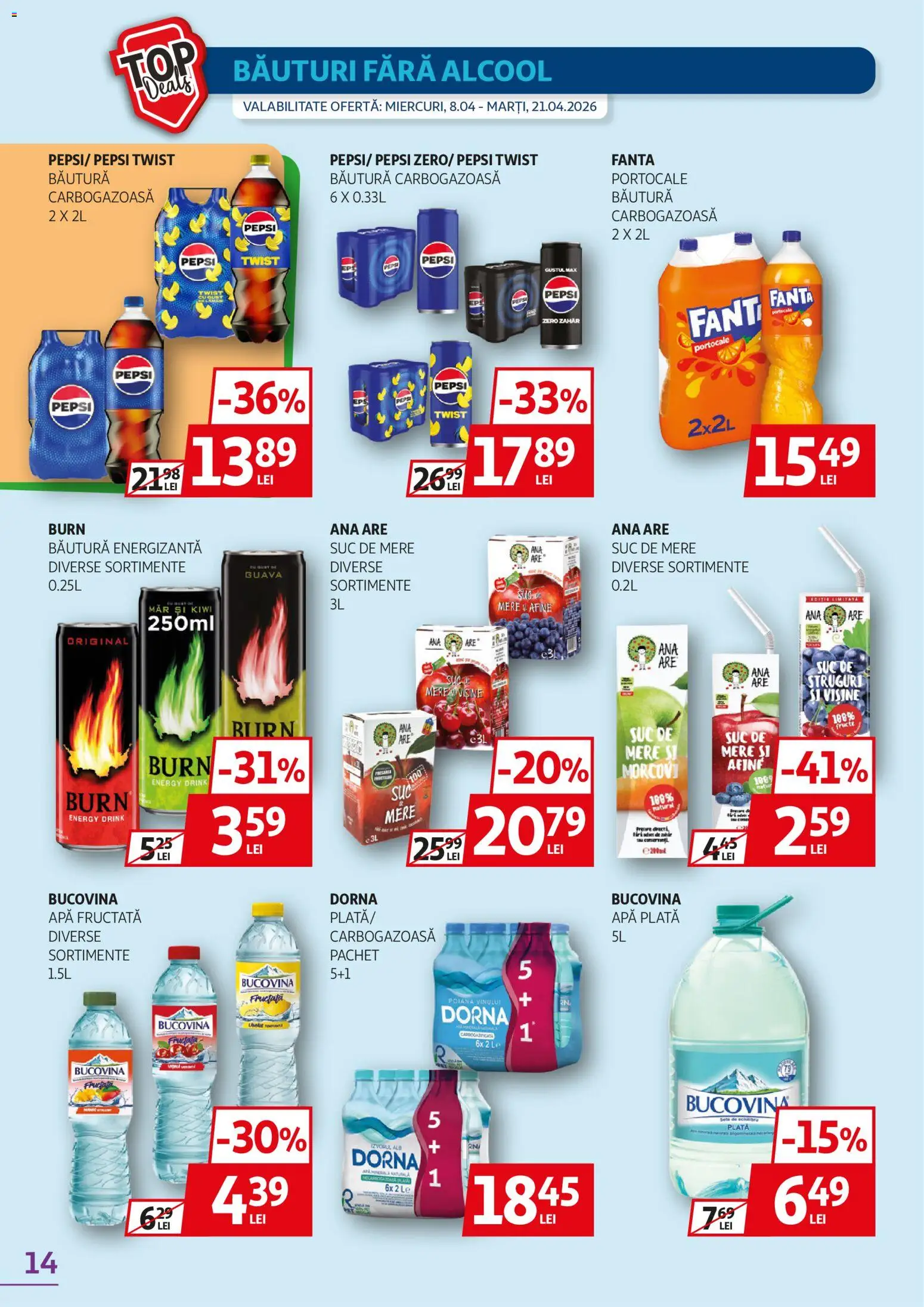 Catalog Auchan 8 - 20 Aprilie 2026 | Pagina 14 | Produse: Afine, Suc, Portocale, Fructe