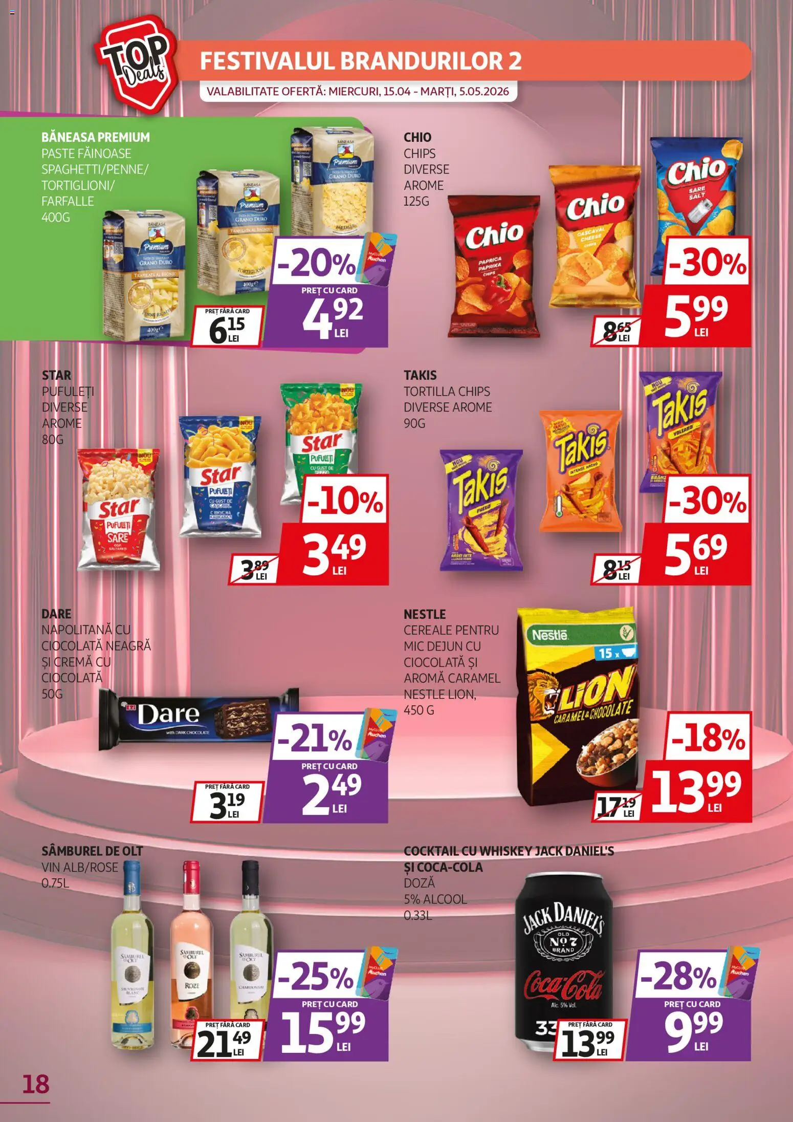 Catalog Auchan 8 - 20 Aprilie 2026 | Pagina 18 | Produse: Cremă, Vin, Paste, Whiskey