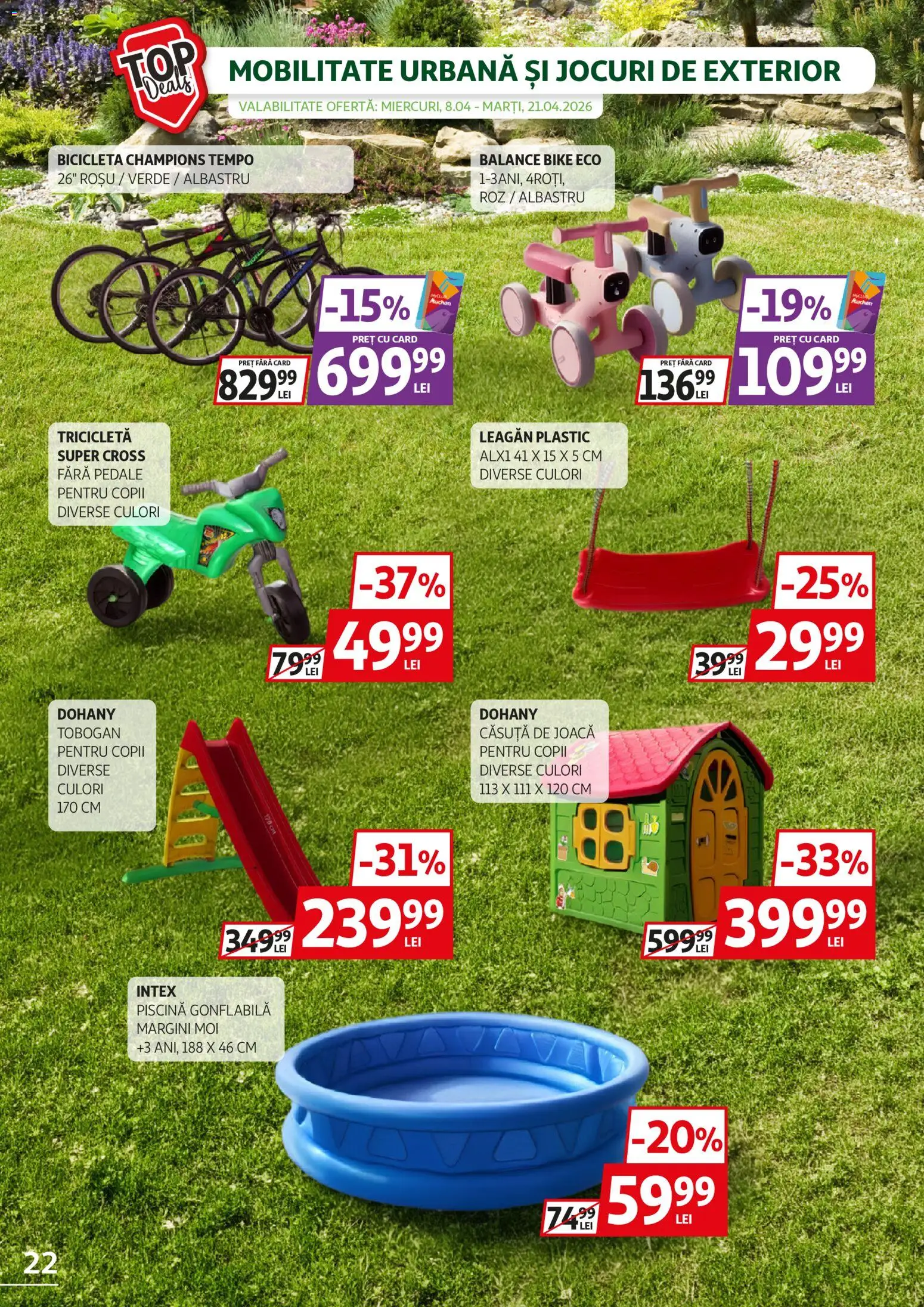 Catalog Auchan 8 - 20 Aprilie 2026 | Pagina 22 | Produse: Piscină, Köpek Uzaklaştırıcılar, Dana kuşbaşı