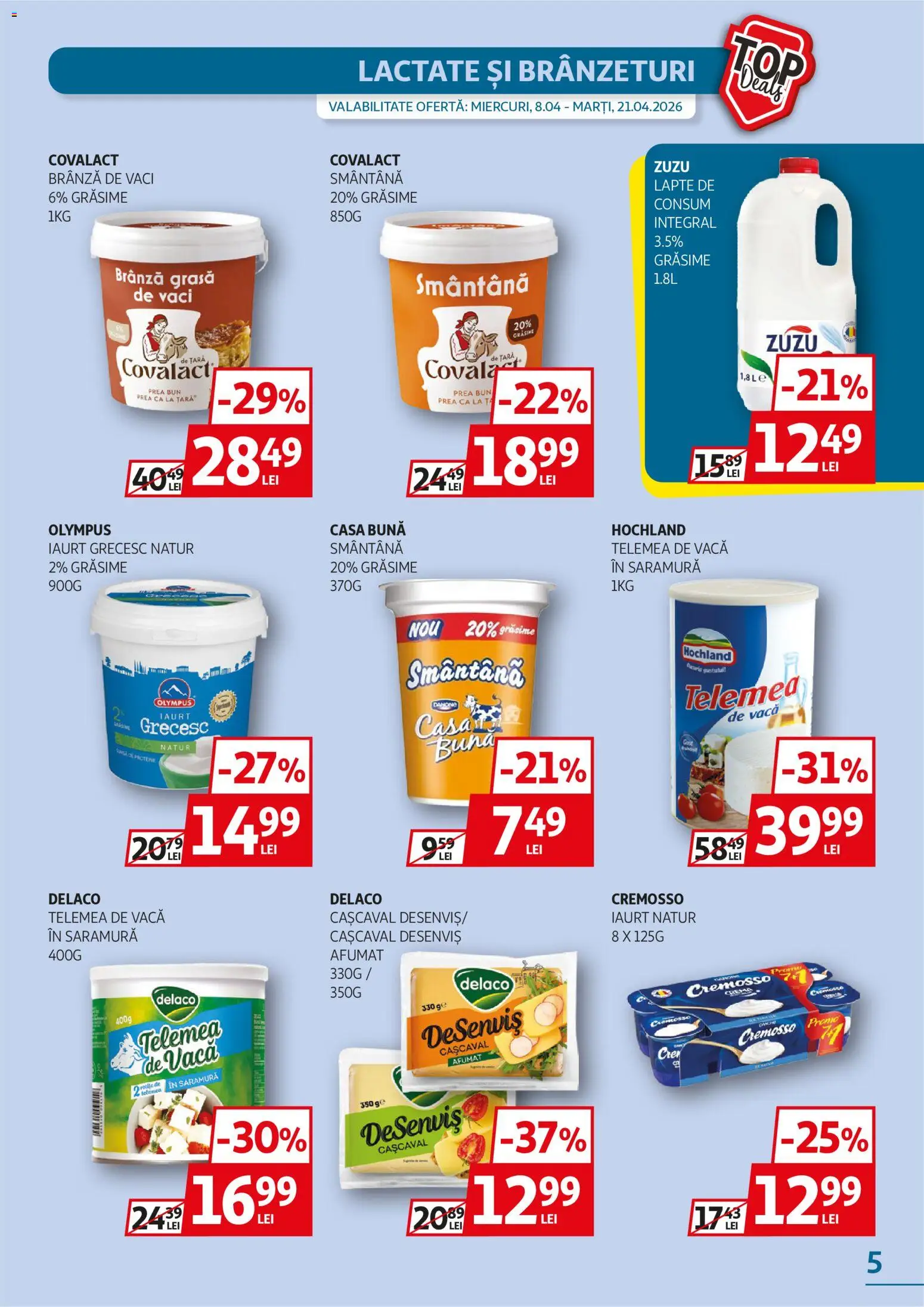 Catalog Auchan 8 - 20 Aprilie 2026 | Pagina 5 | Produse: Tırnak makası, Lapte, Iaurt, Smântână