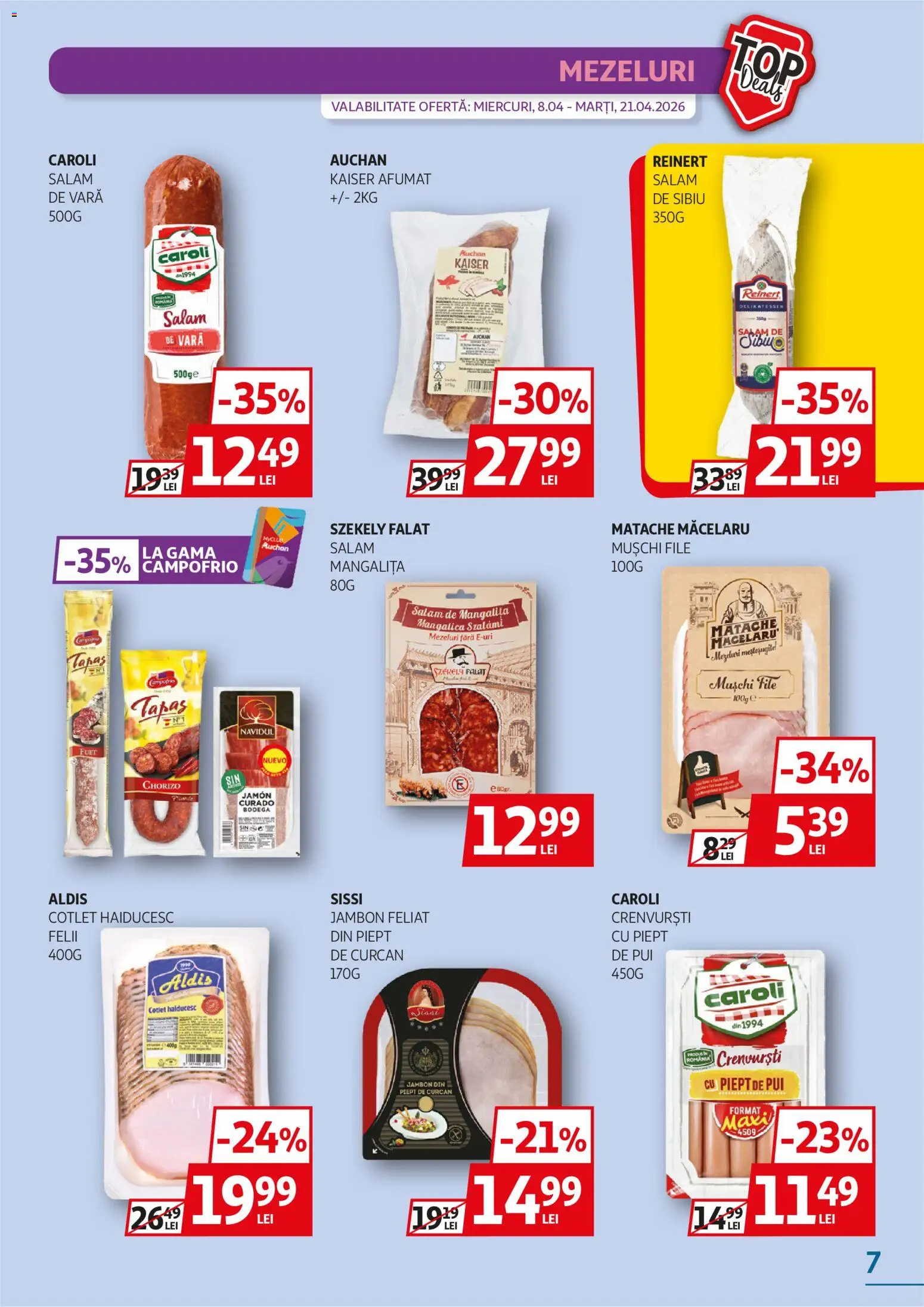 Catalog Auchan 8 - 20 Aprilie 2026 | Pagina 7 | Produse: Lait de coco, Hacıyatmaz Kedi Oyuncağı, Crenvurști, Salam