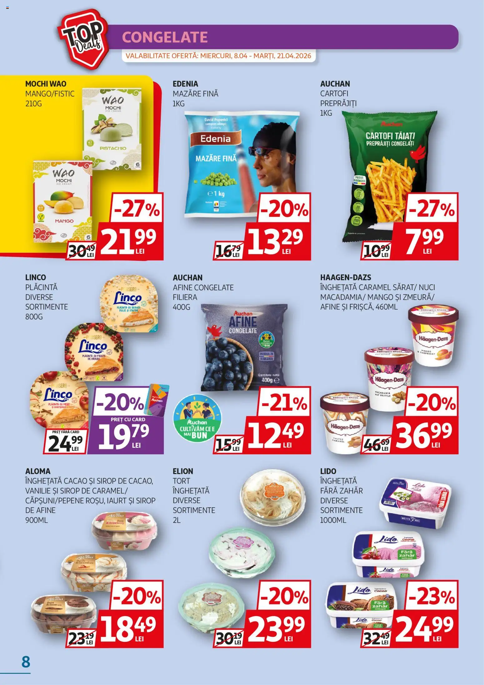 Catalog Auchan 8 - 20 Aprilie 2026 | Pagina 8 | Produse: Mazăre, Plăcintă, Cartofi, Mango