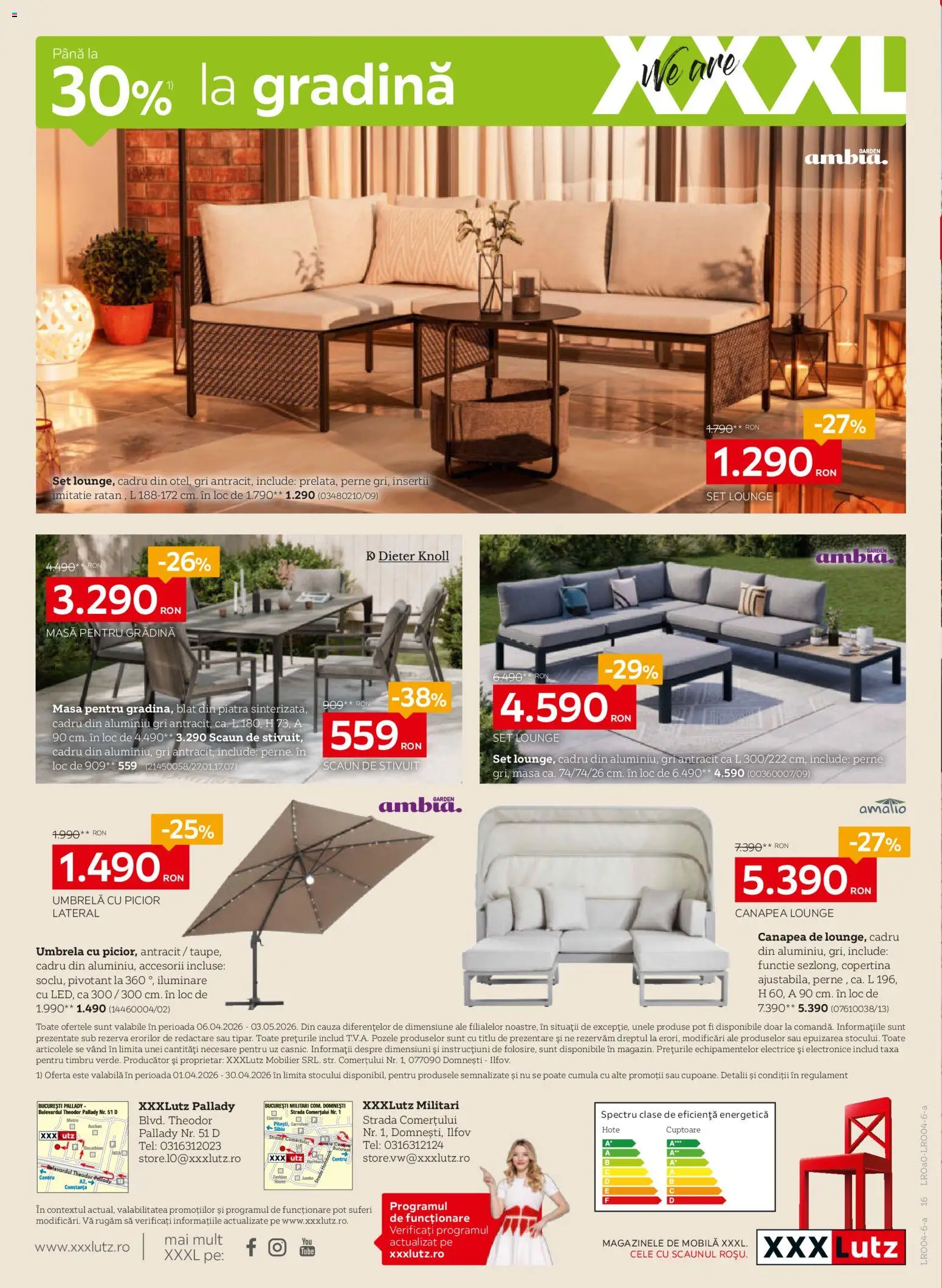 Catalog XXXLutz 6 Aprilie - 2 Mai 2026 | Pagina 16 | Produse: Umbrelă, Copertină, Canapea, Masă