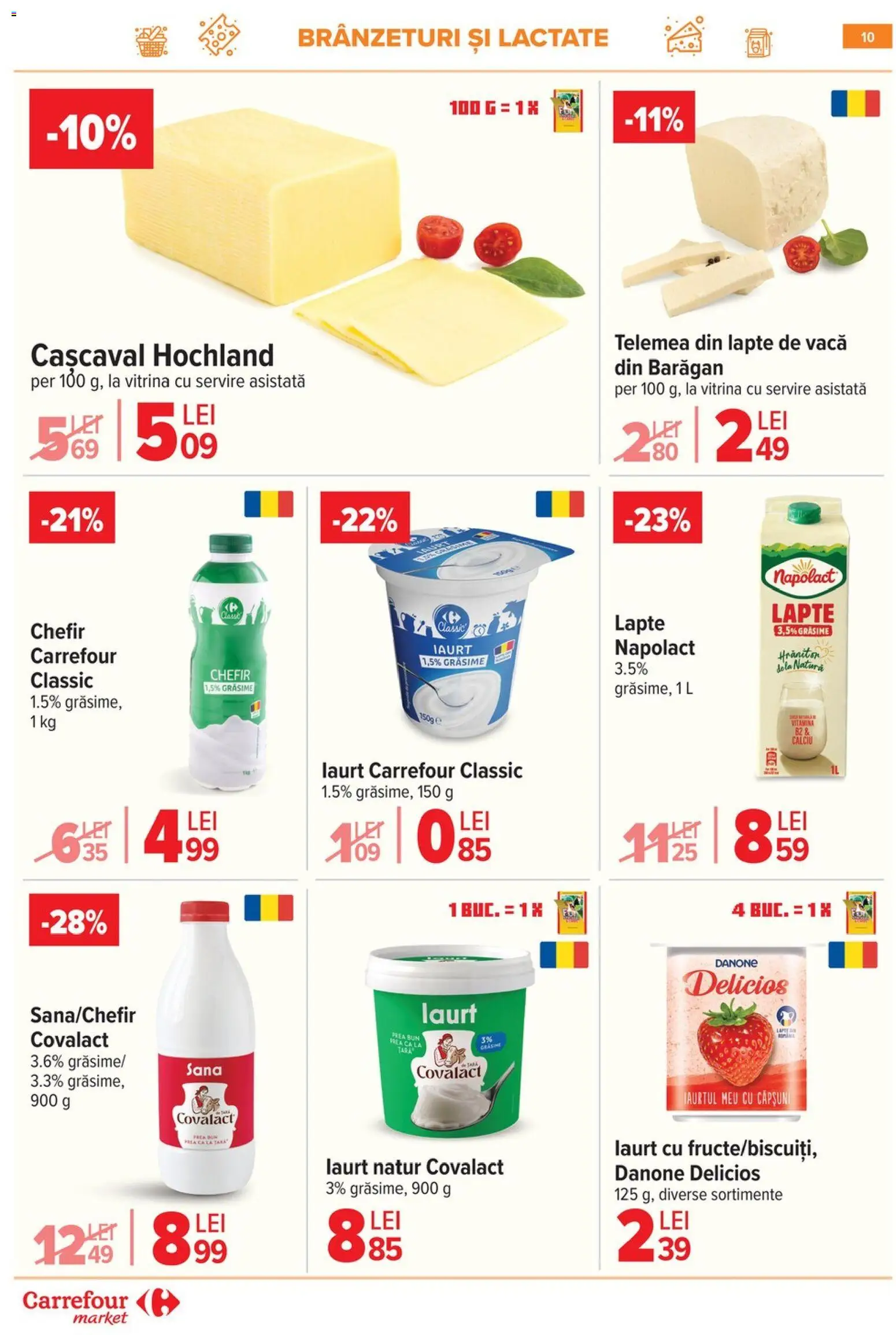 Catalog Carrefour 15 - 27 Aprilie 2026 | Pagina 12 | Produse: Vitrină, Cașcaval, Lapte, Iaurt