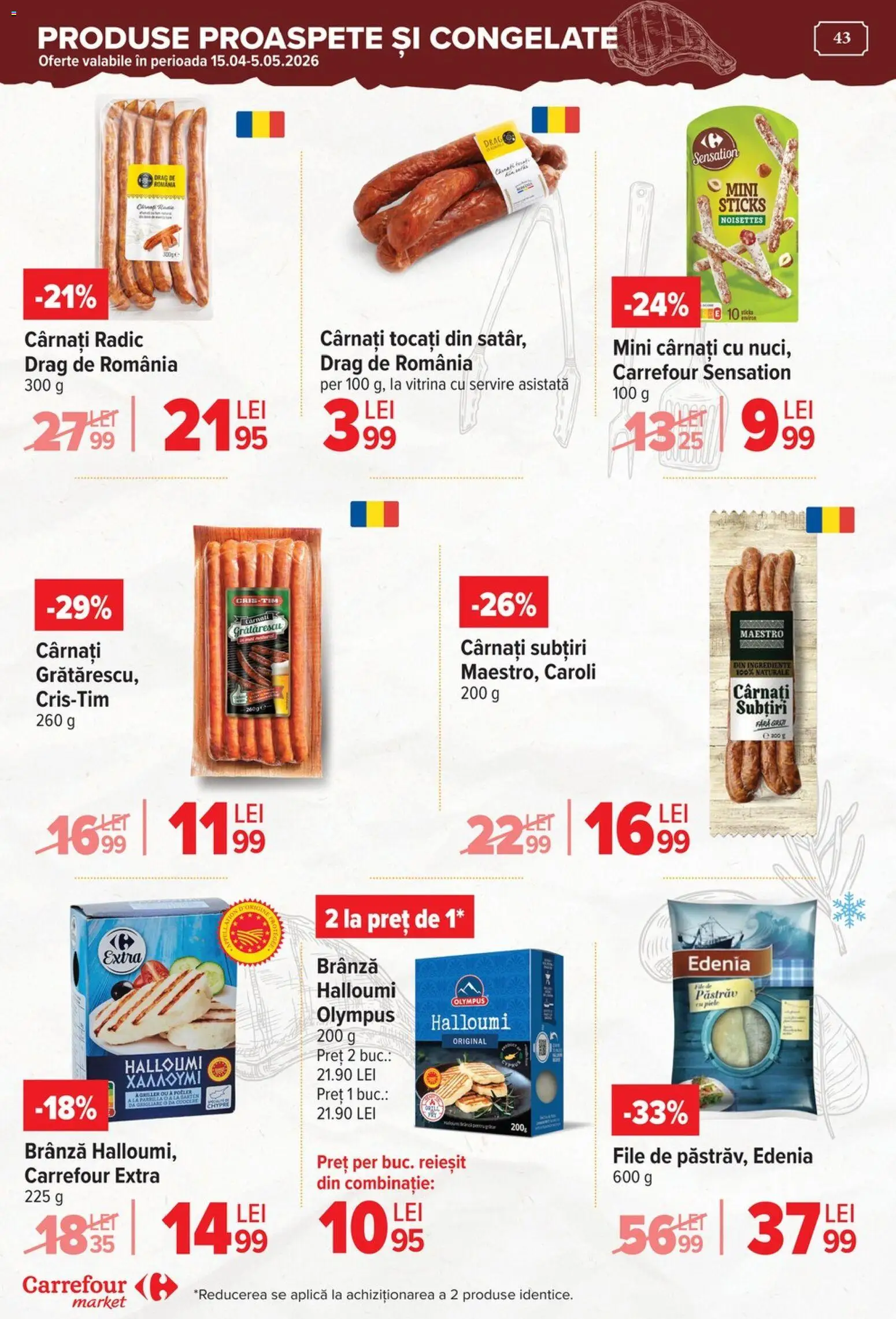 Catalog Carrefour 15 - 27 Aprilie 2026 | Pagina 44 | Produse: Vitrină, Brânză, Cârnați
