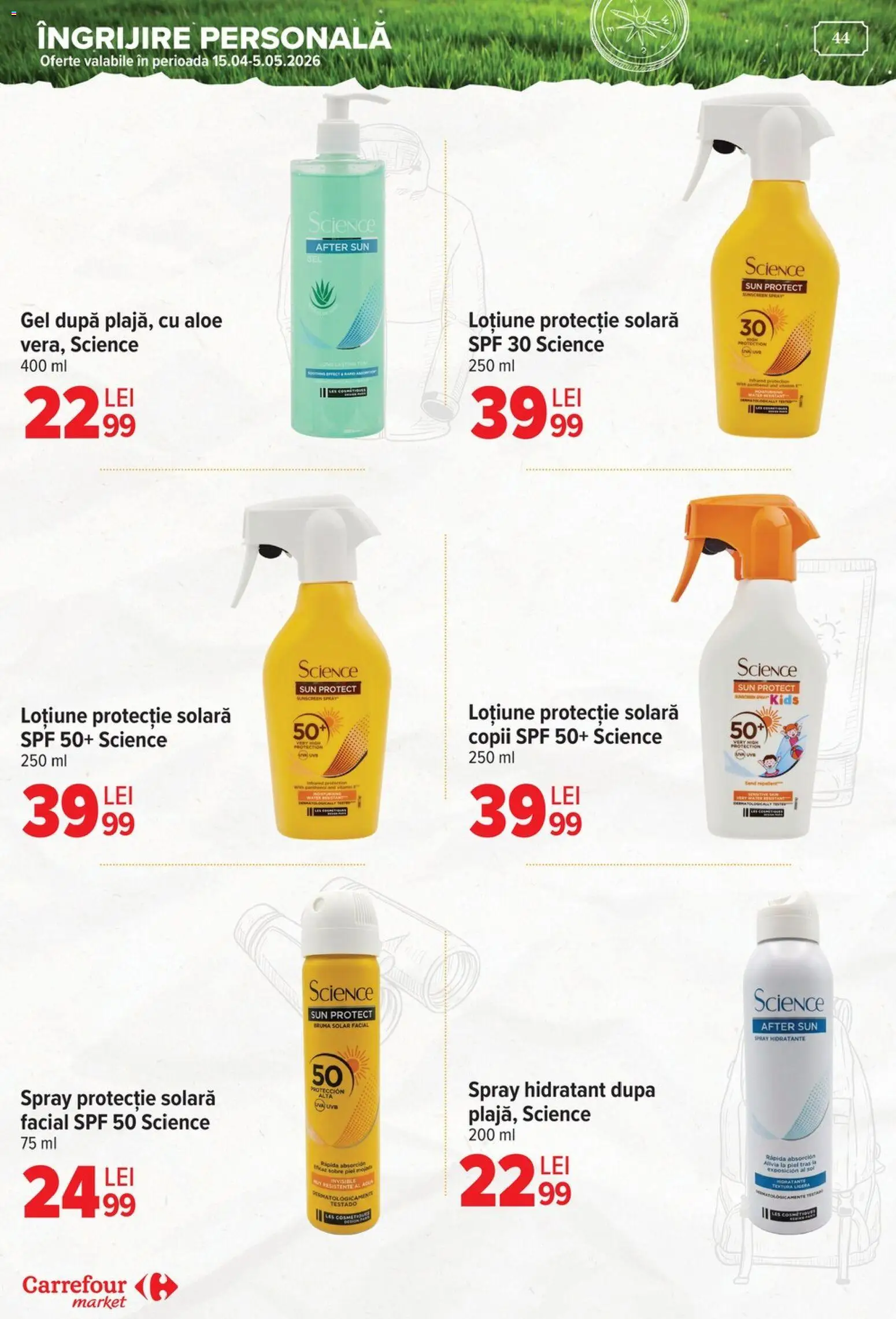 Catalog Carrefour 15 - 27 Aprilie 2026 | Pagina 45 | Produse: Protecție solară, Loțiune protecție solară