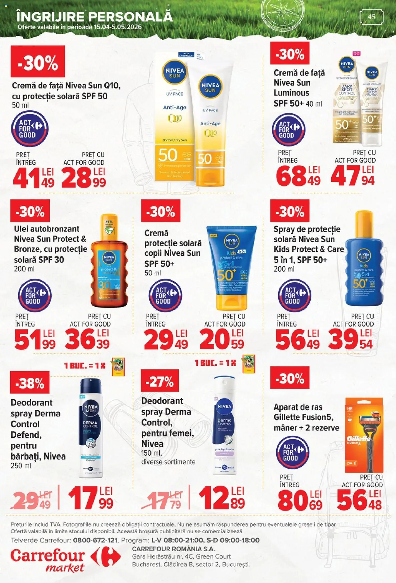 Catalog Carrefour 15 - 27 Aprilie 2026 | Pagina 46 | Produse: Aparat De Ras, Ulei, Protecție solară, Deodorant