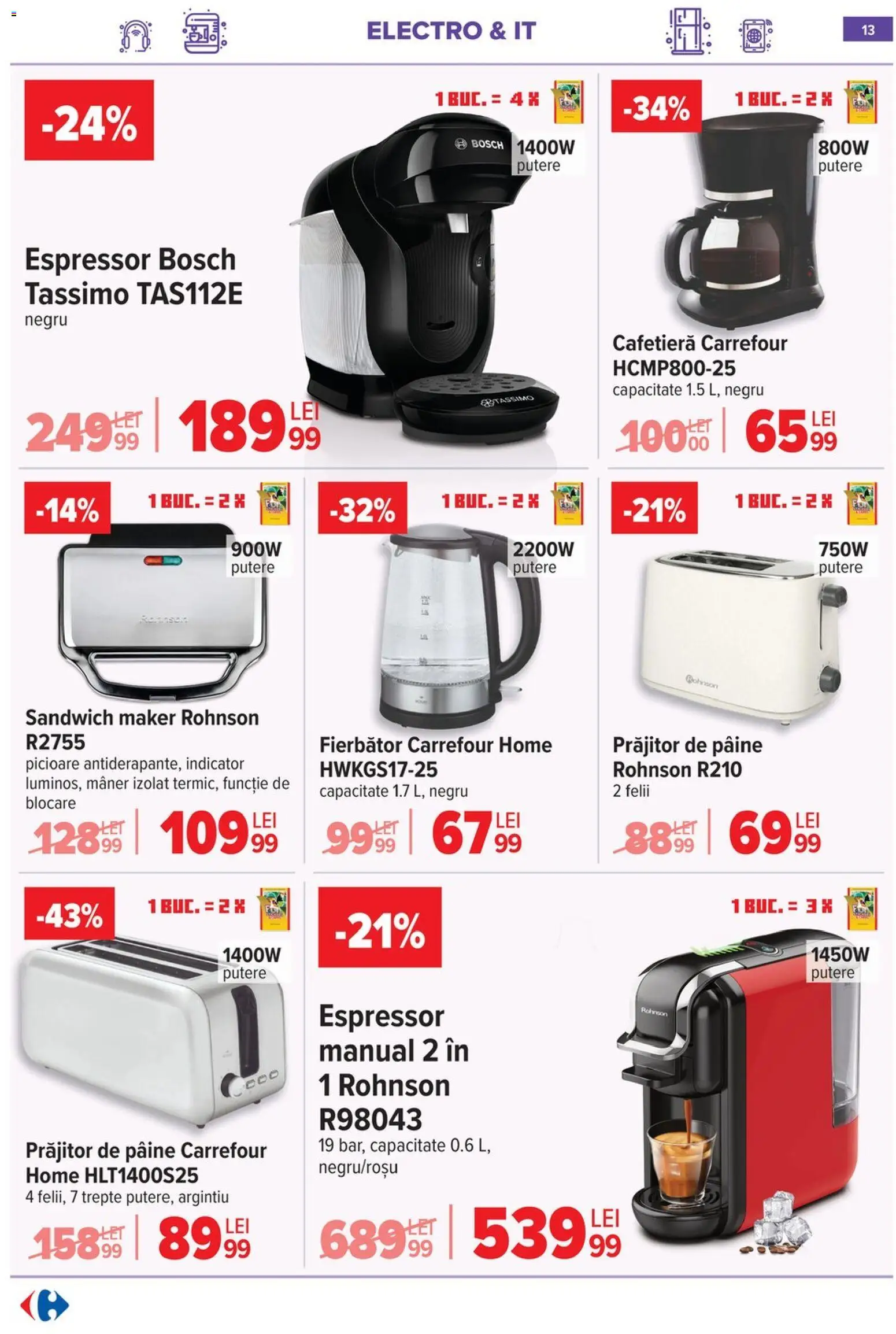 Catalog Carrefour 15 Aprilie - 4 Mai 2026 | Pagina 15 | Produse: Espressor, Cafetieră, Mâner, Pâine