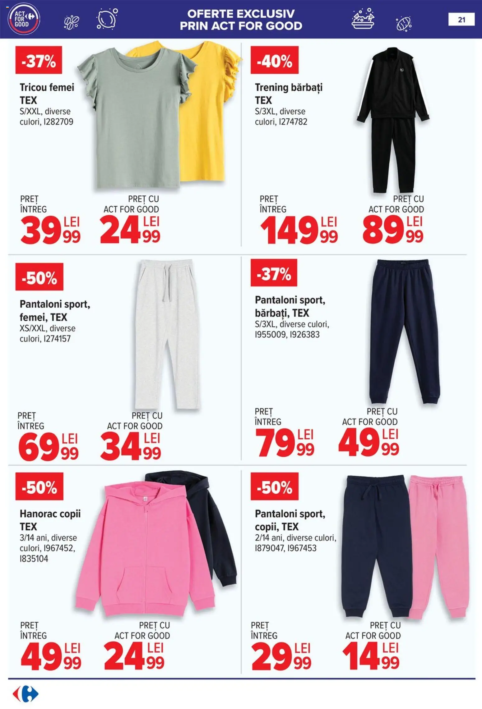Catalog Carrefour 15 Aprilie - 4 Mai 2026 | Pagina 23 | Produse: Deri ve Tüy Bakımı, Tricou, Pantaloni, Keşe