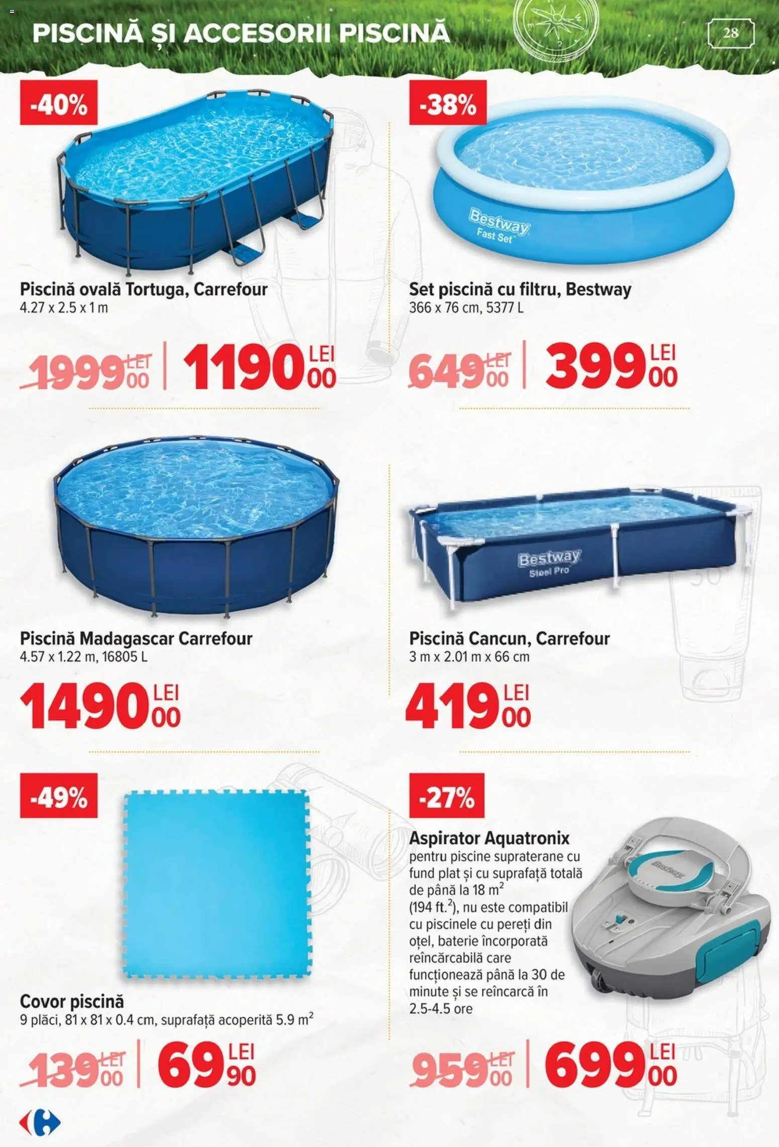 Catalog Carrefour 15 Aprilie - 4 Mai 2026 | Pagina 28 | Produse: Aspirator, Piscină, Baterie, Covor