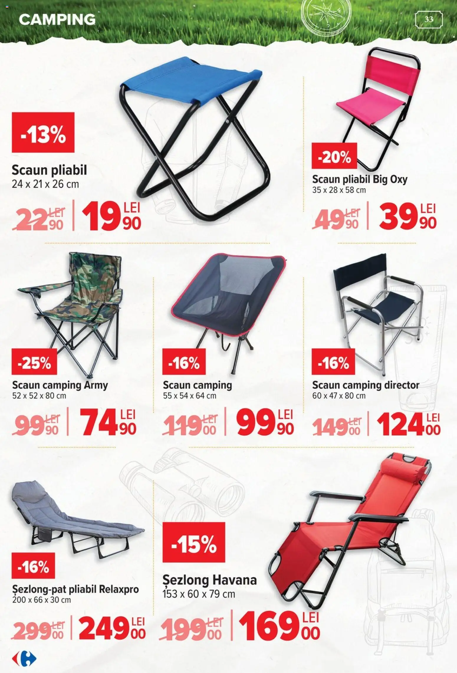 Catalog Carrefour 15 Aprilie - 4 Mai 2026 | Pagina 33 | Produse: Șezlong, Scaun